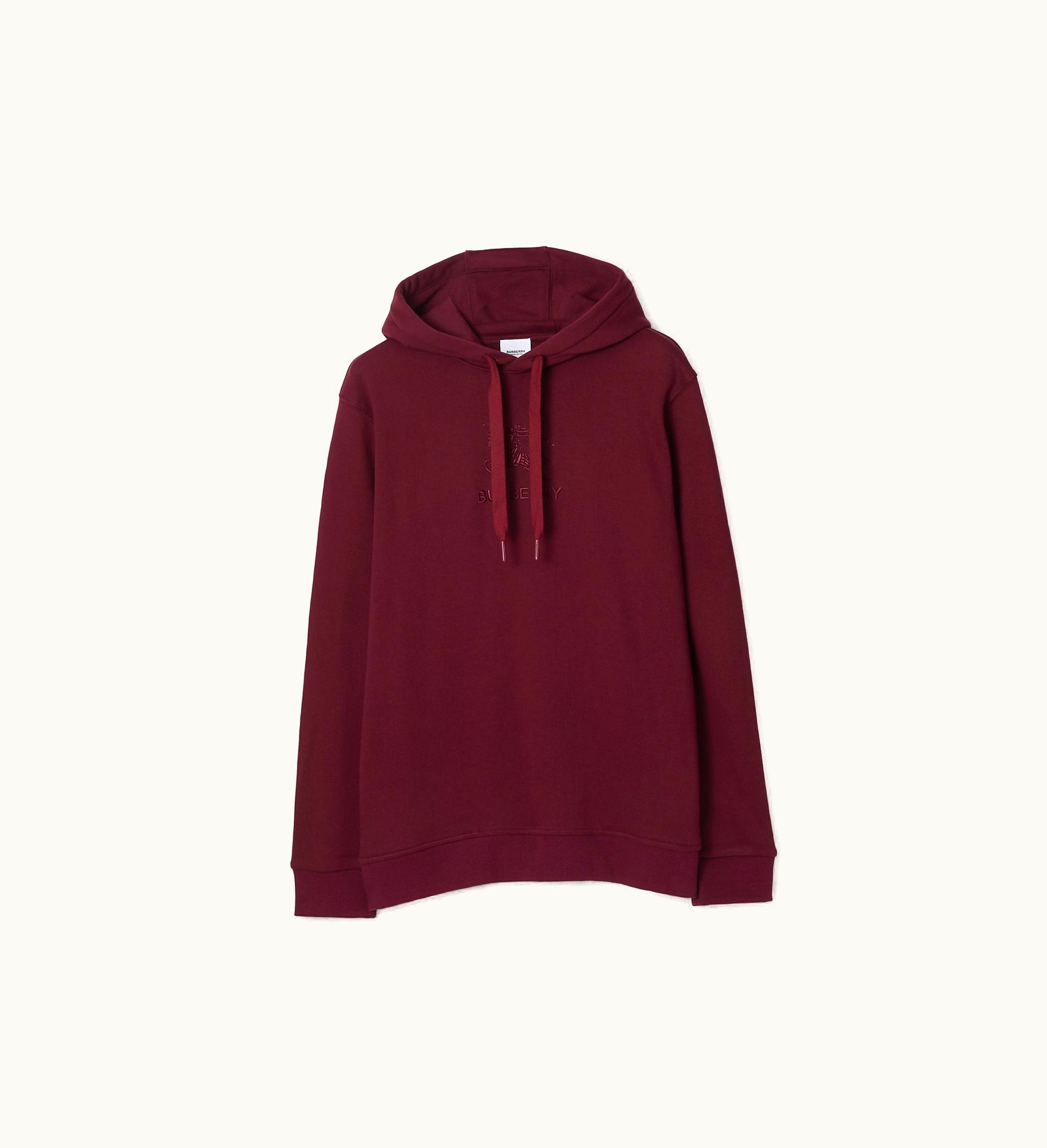 Burberry Burberry Ekd Cotton Hoodie In Deep Crimson - Men