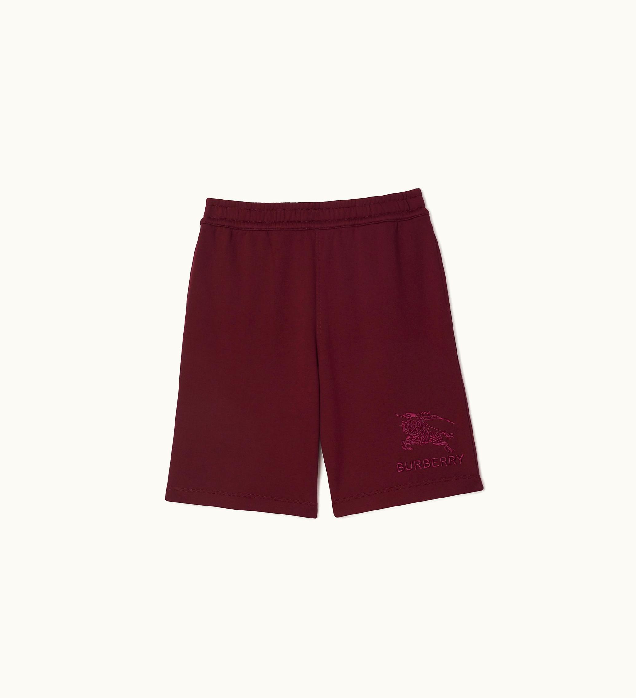 Burberry Burberry Ekd Cotton Shorts In Deep Crimson - Men