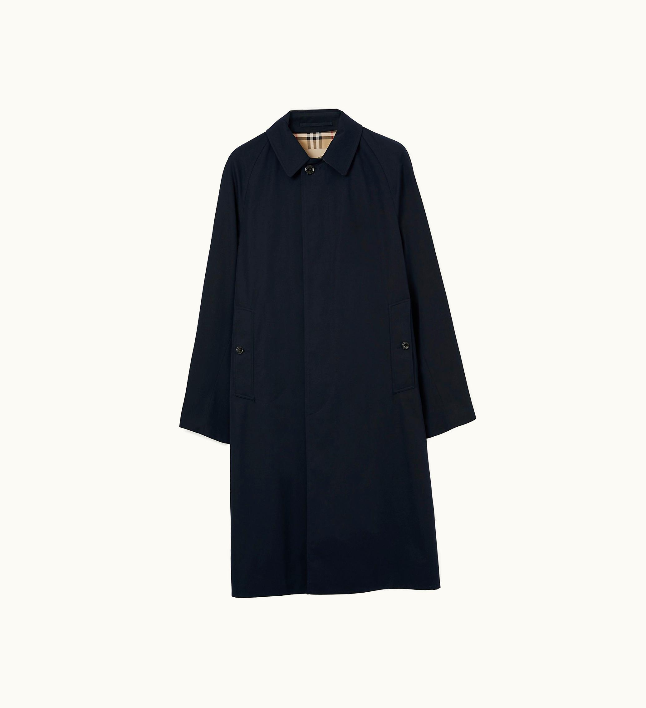 Burberry Burberry Long Camden Heritage Car Coat In Coal Blue - Men, Cotton Gabardine