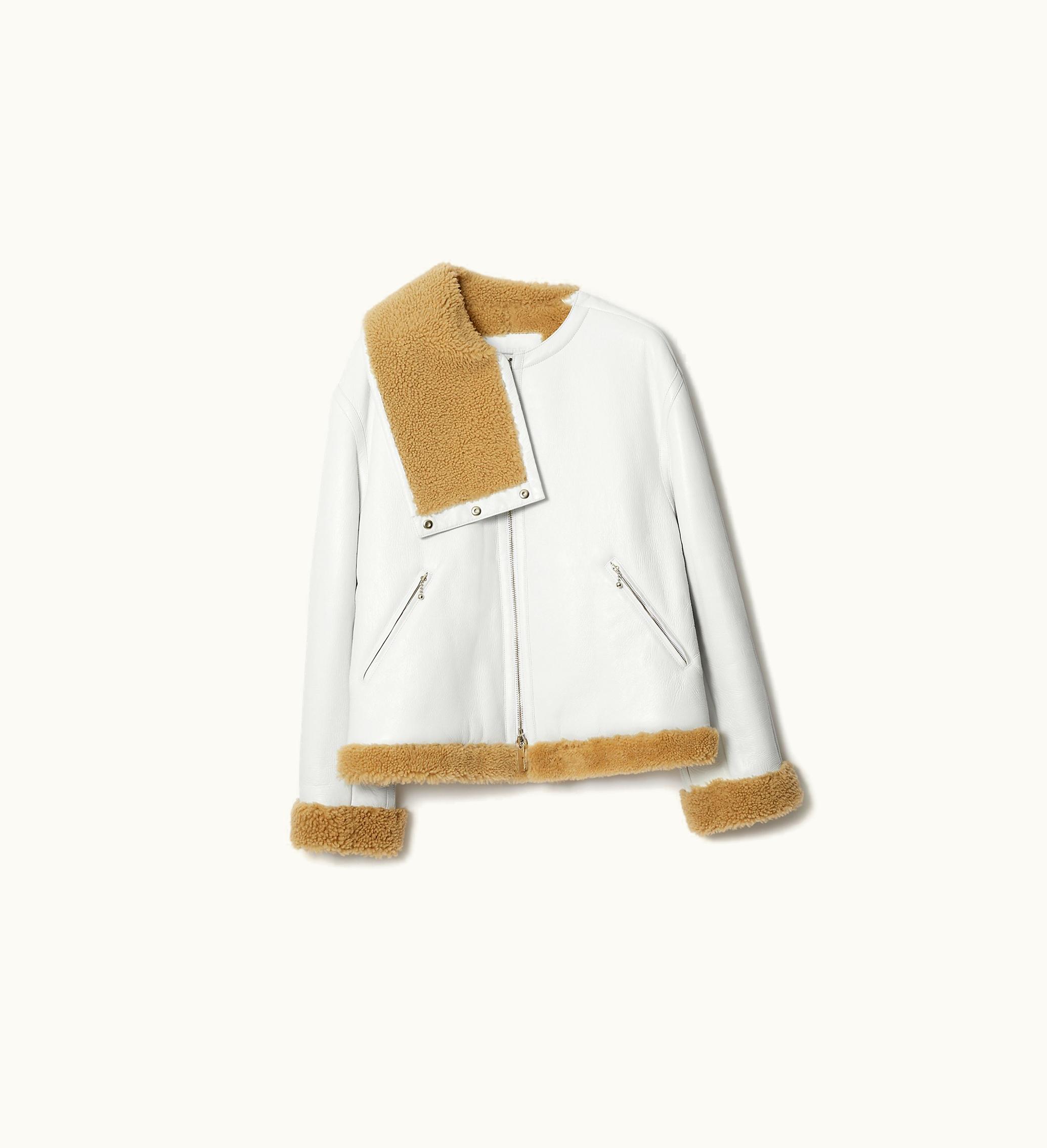 Burberry Burberry Shearling Aviator Jacket In White - Men, Leather