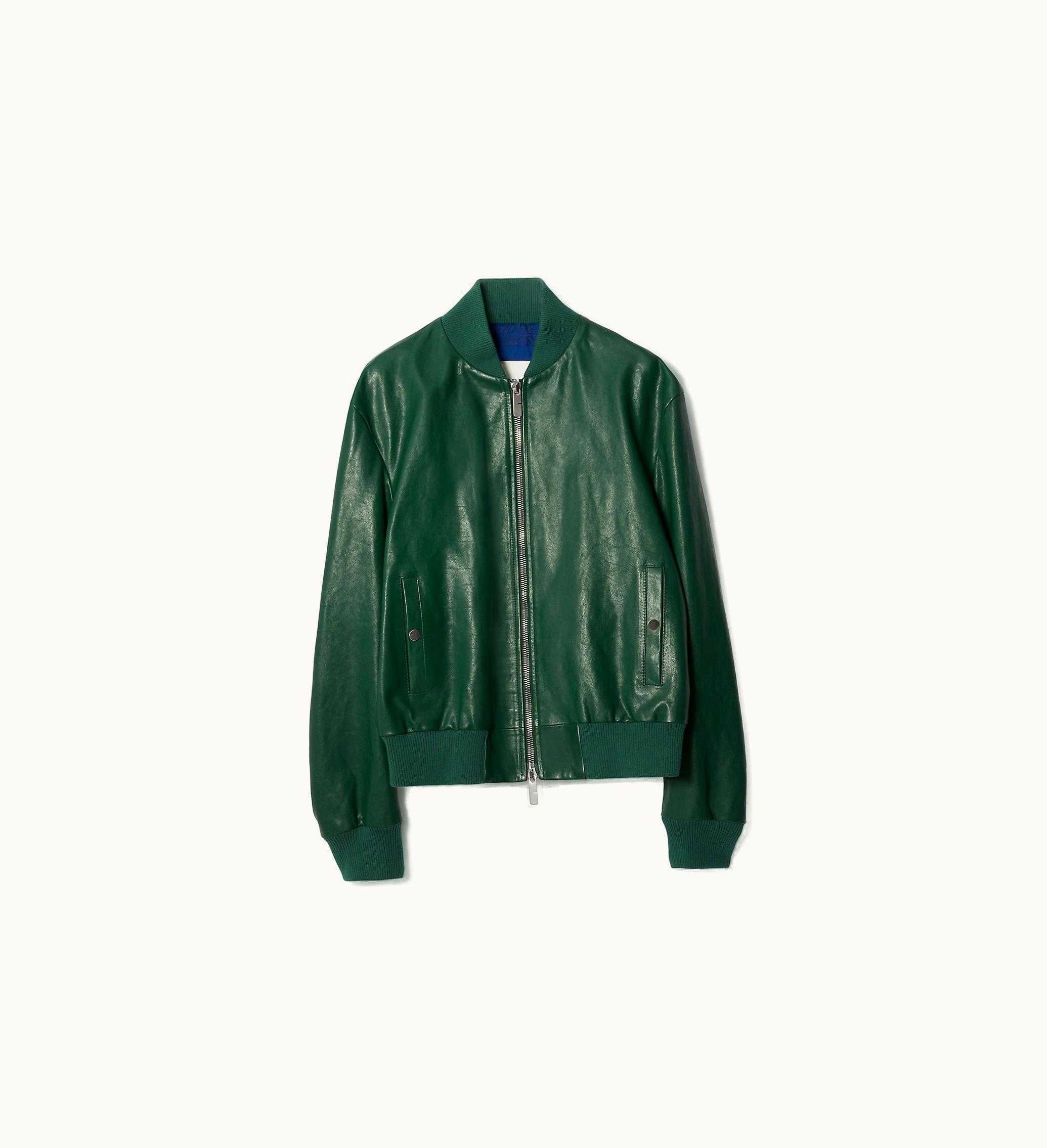 Burberry Burberry Leather Bomber Jacket In Ivy - Men