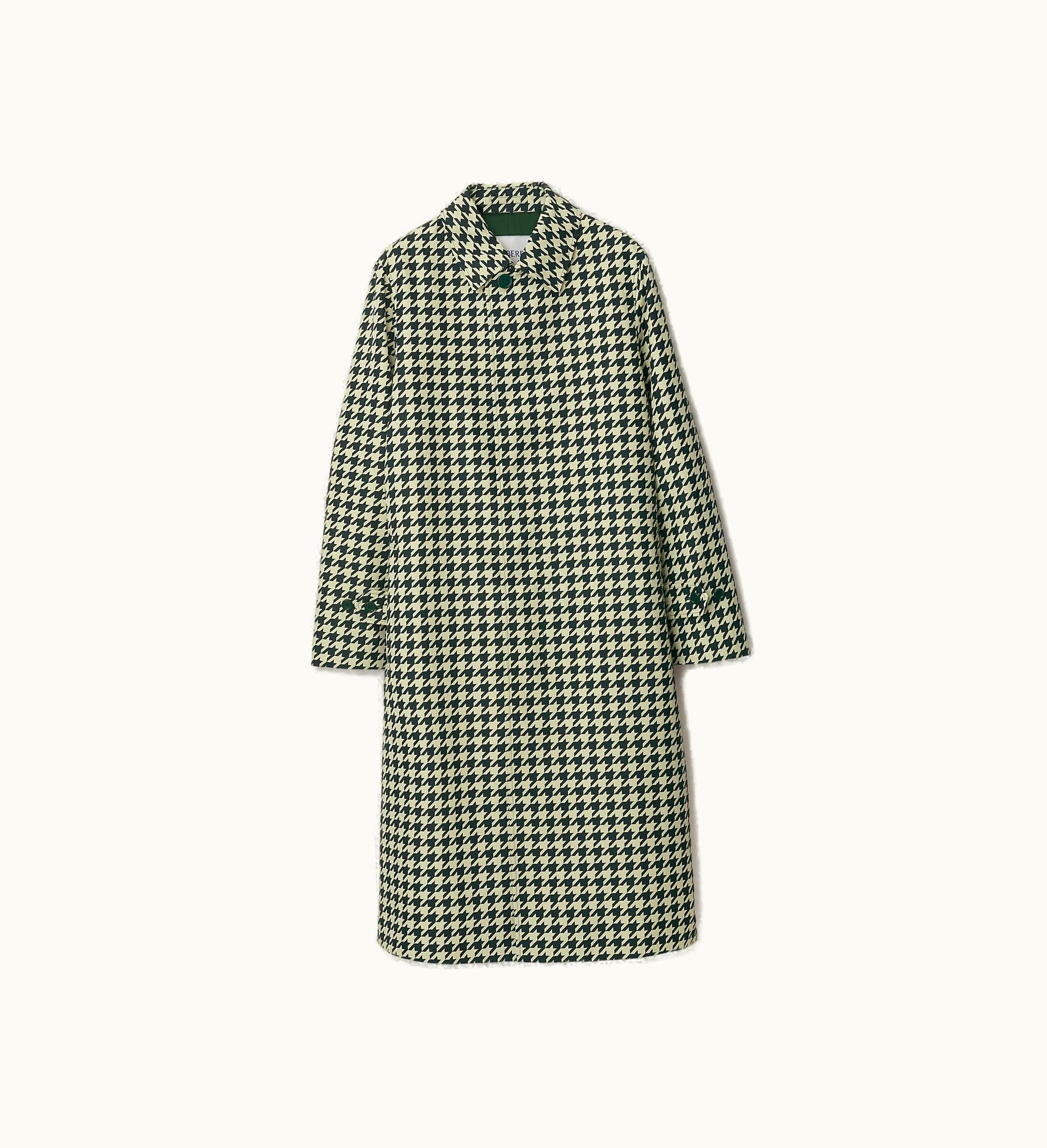 Burberry Burberry Long Houndstooth Car Coat In Ivy - Men