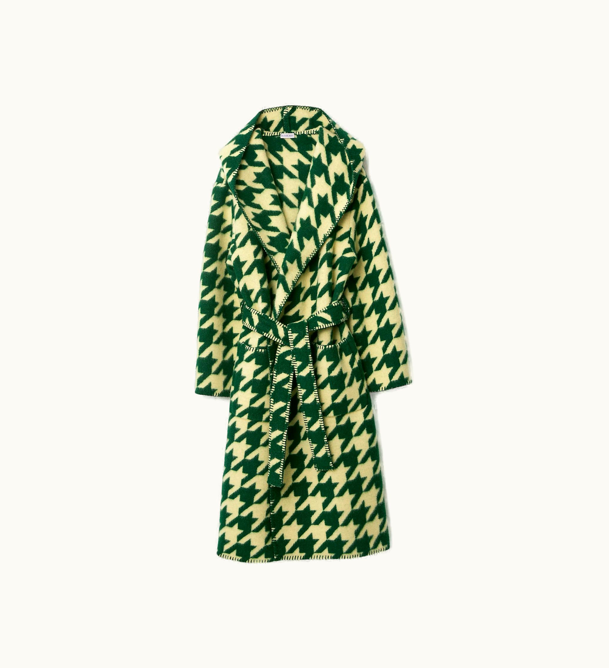 Burberry Burberry Houndstooth Wool Robe In Ivy