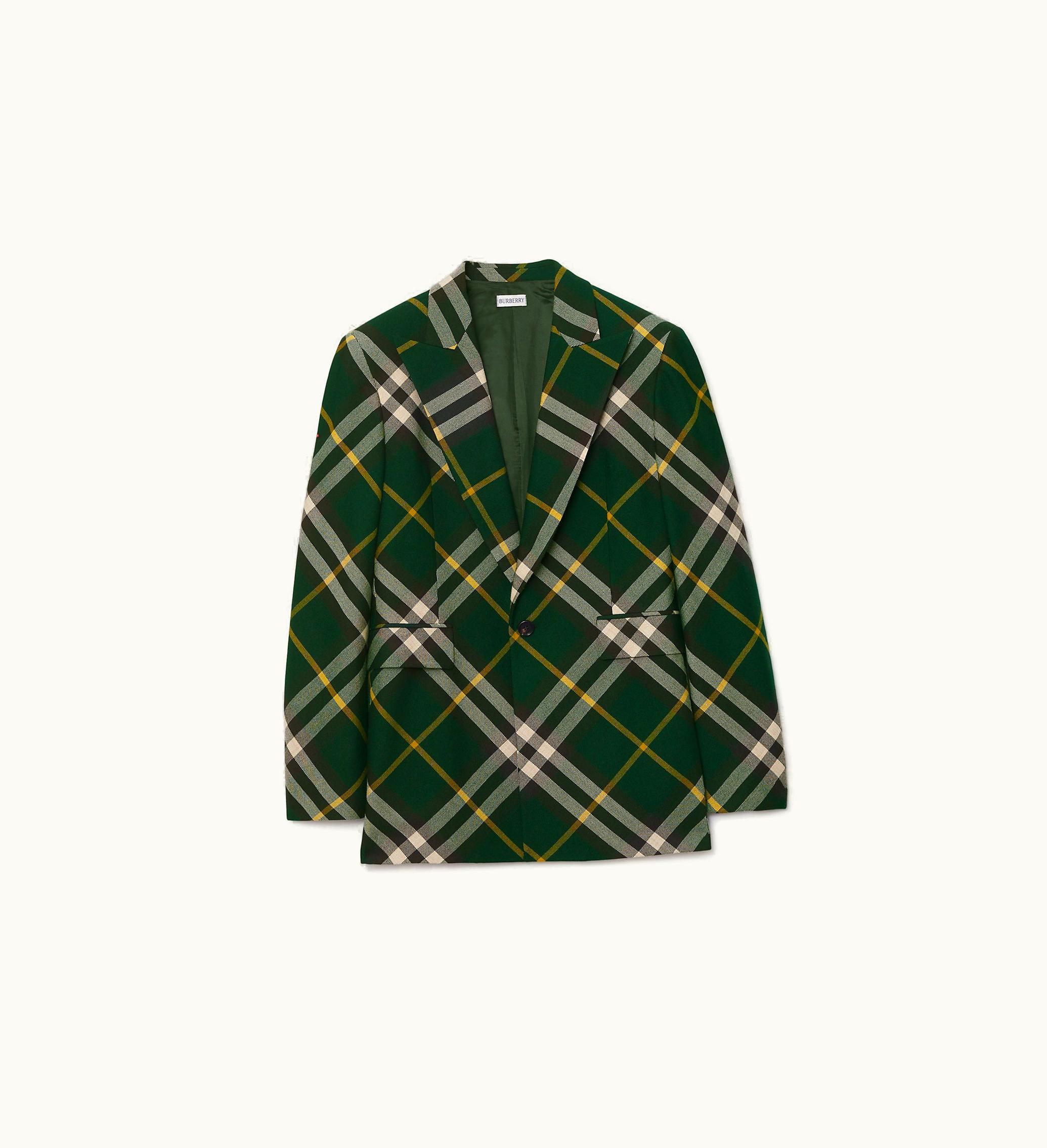 Burberry Burberry Check Wool Tailored Jacket In Ivy - Men