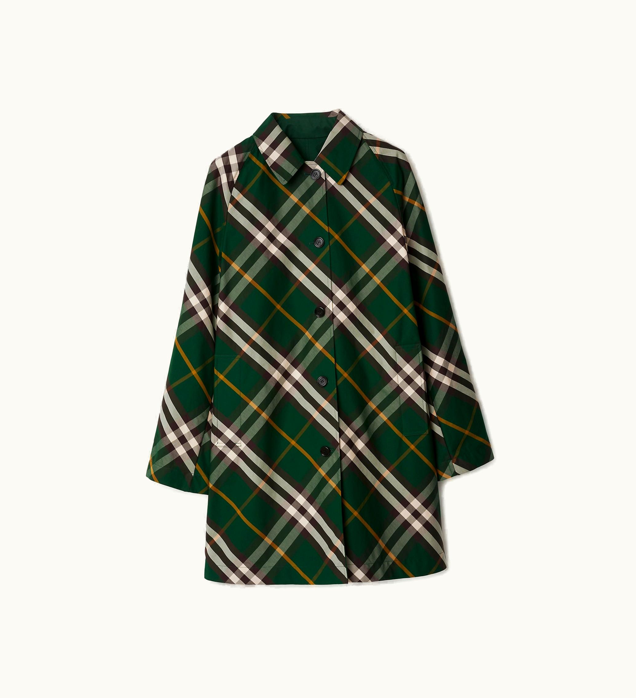 Burberry Burberry Mid-length Reversible Check Gabardine Car Coat In Ivy - Men