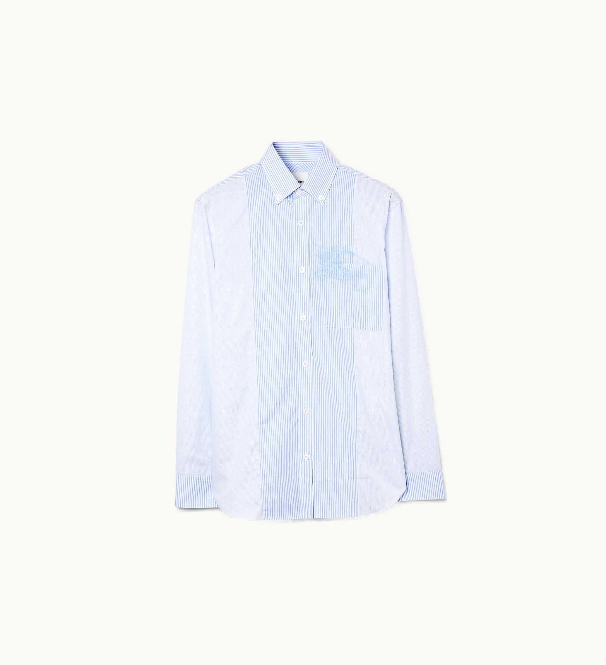 Burberry Burberry Ekd Striped Cotton Formal Shirt In Blue - Men