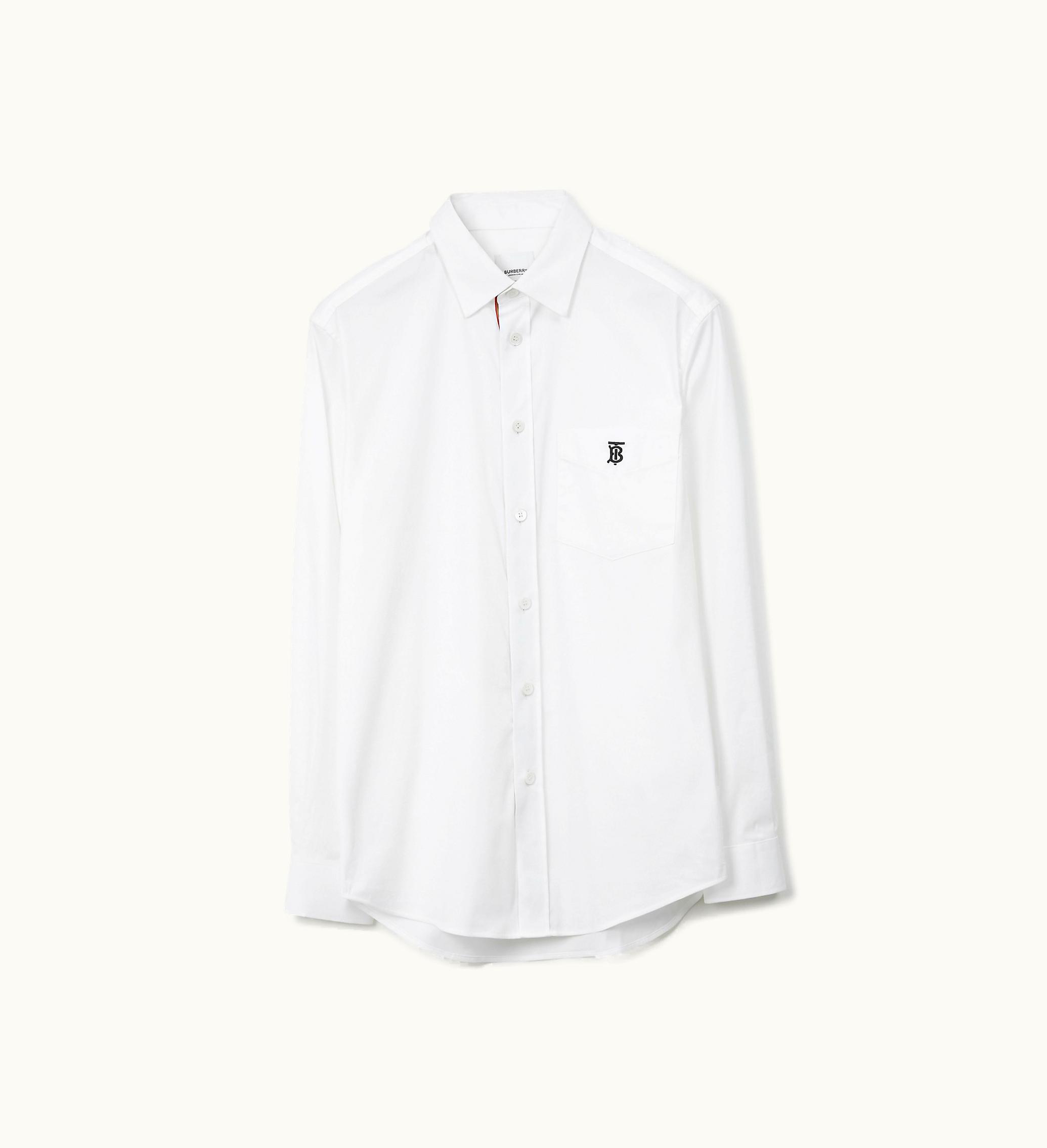Burberry Burberry Monogram Motif Technical Cotton Shirt In White - Men