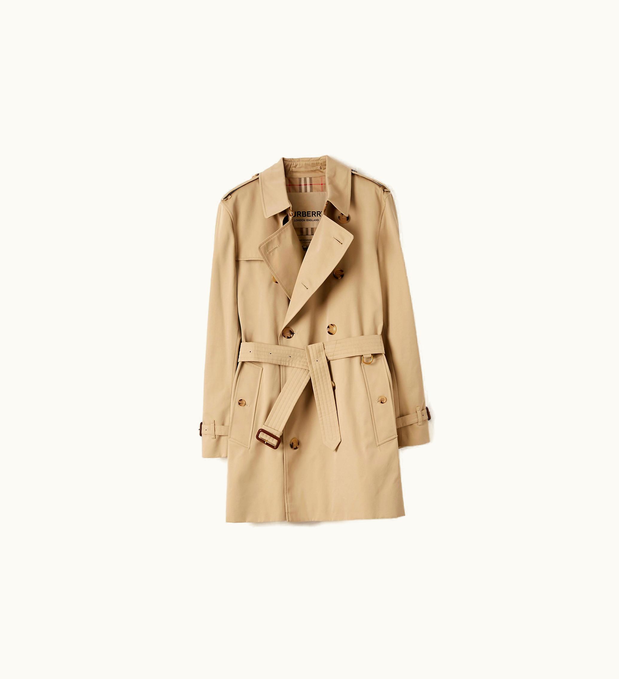 Burberry Burberry Short Kensington Heritage Trench Coat In Honey - Men, Cotton Gabardine