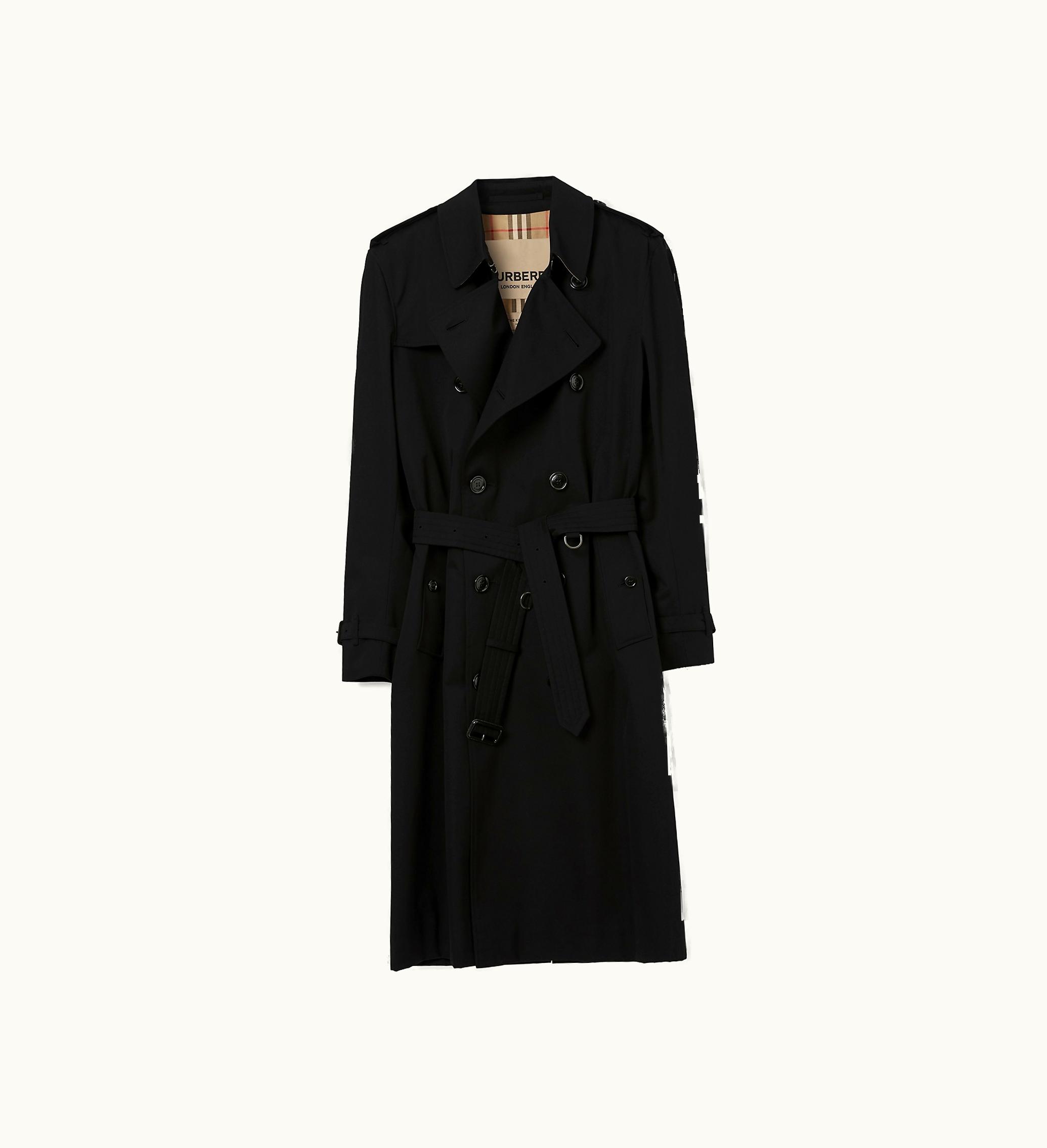 Burberry Burberry Long Kensington Heritage Trench Coat In Black - Men, Cotton Gabardine