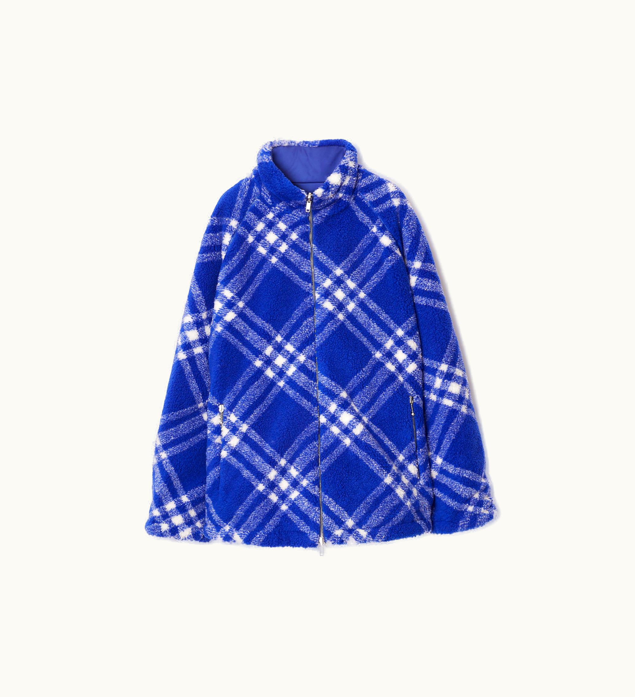 Burberry Burberry Reversible Check Fleece Jacket In Knight - Men, Wool