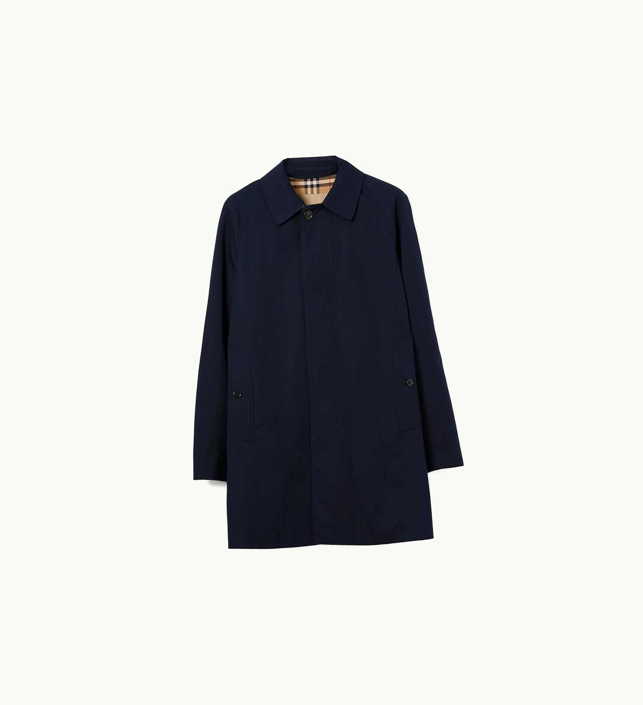 Burberry Burberry Short Camden Heritage Car Coat In Coal Blue - Men, Cotton Gabardine