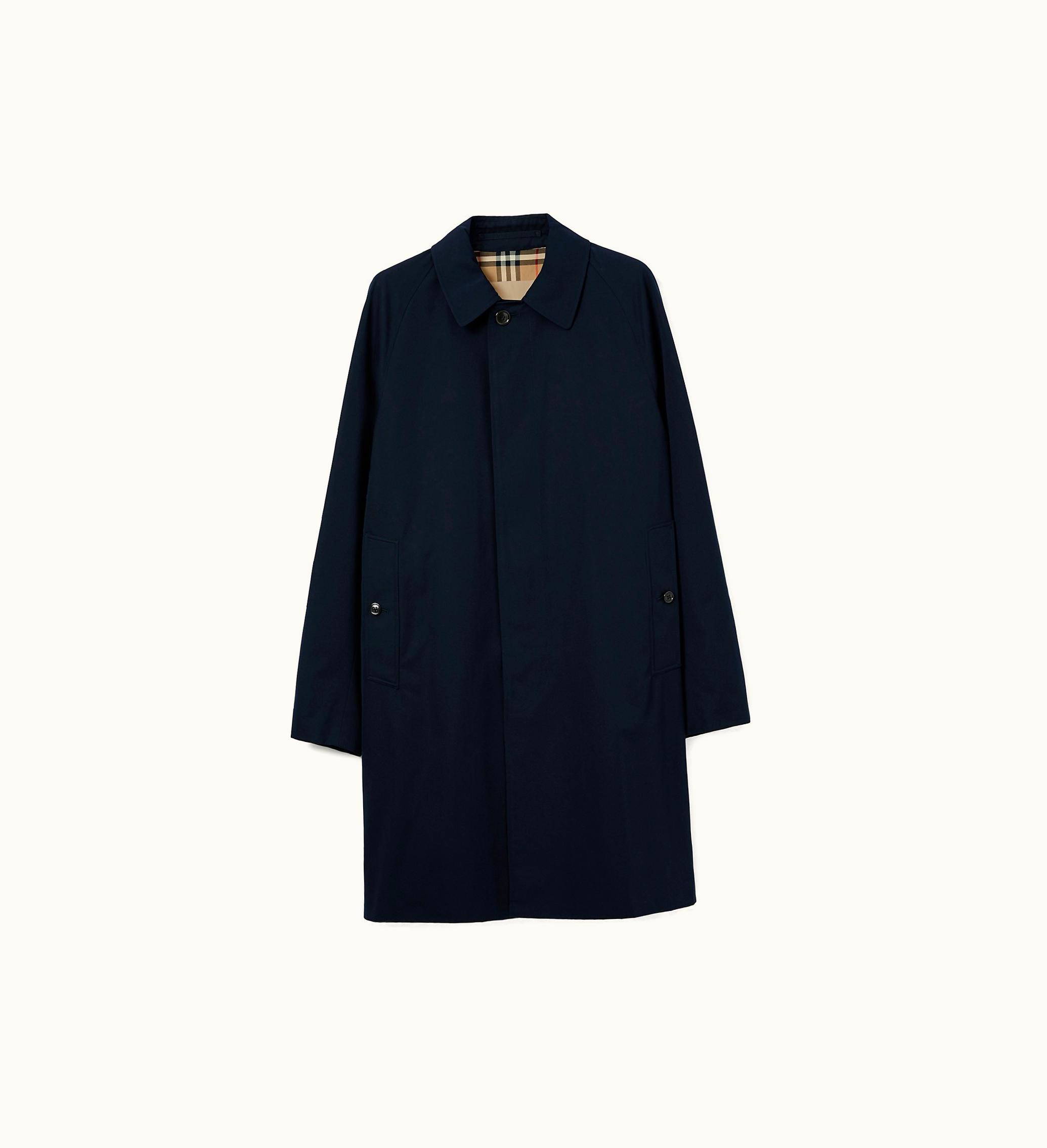 Burberry Burberry Mid-length Camden Heritage Car Coat In Coal Blue - Men, Cotton Gabardine