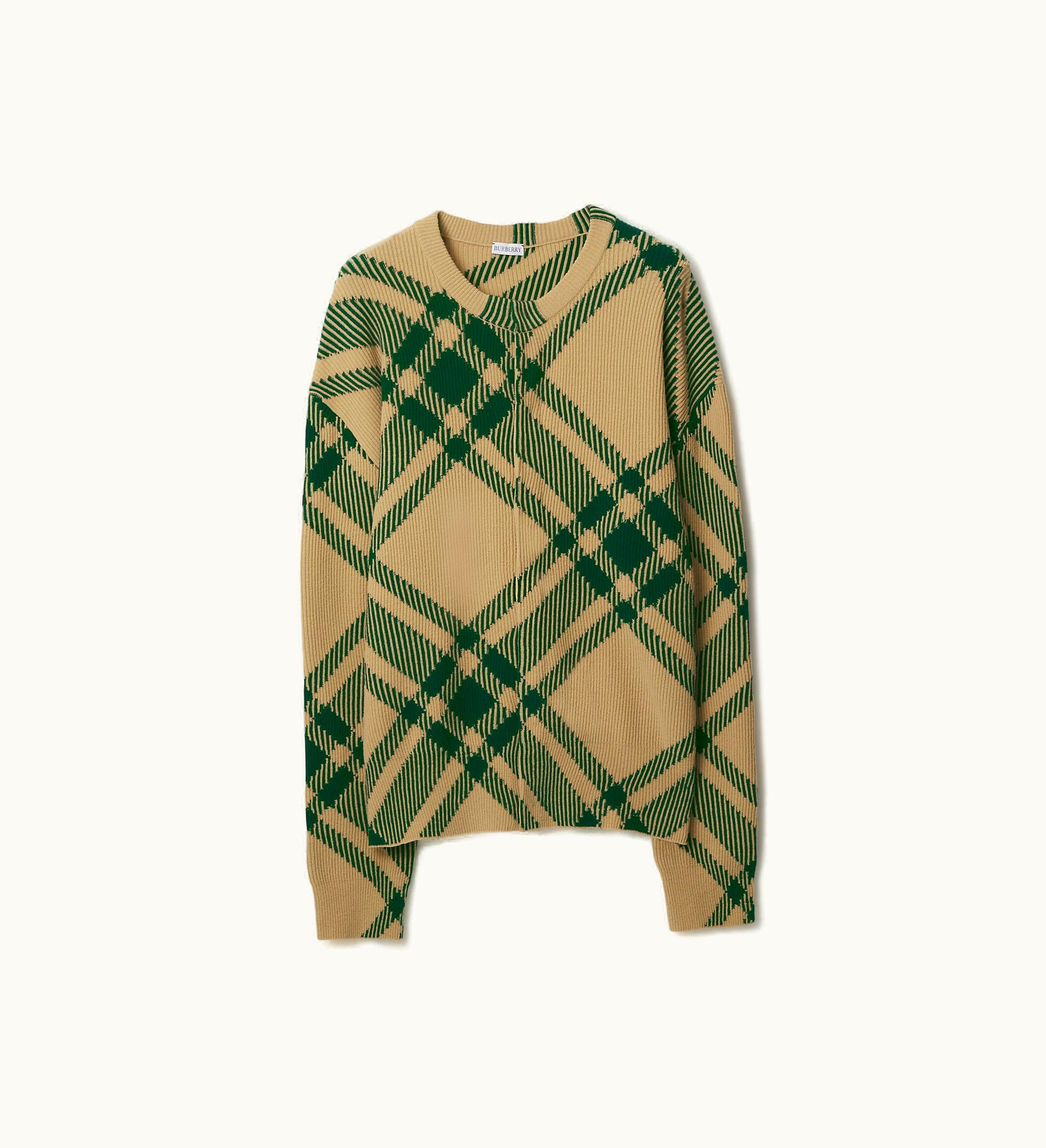 Burberry Burberry Check Wool Blend Cardigan In Flax - Men