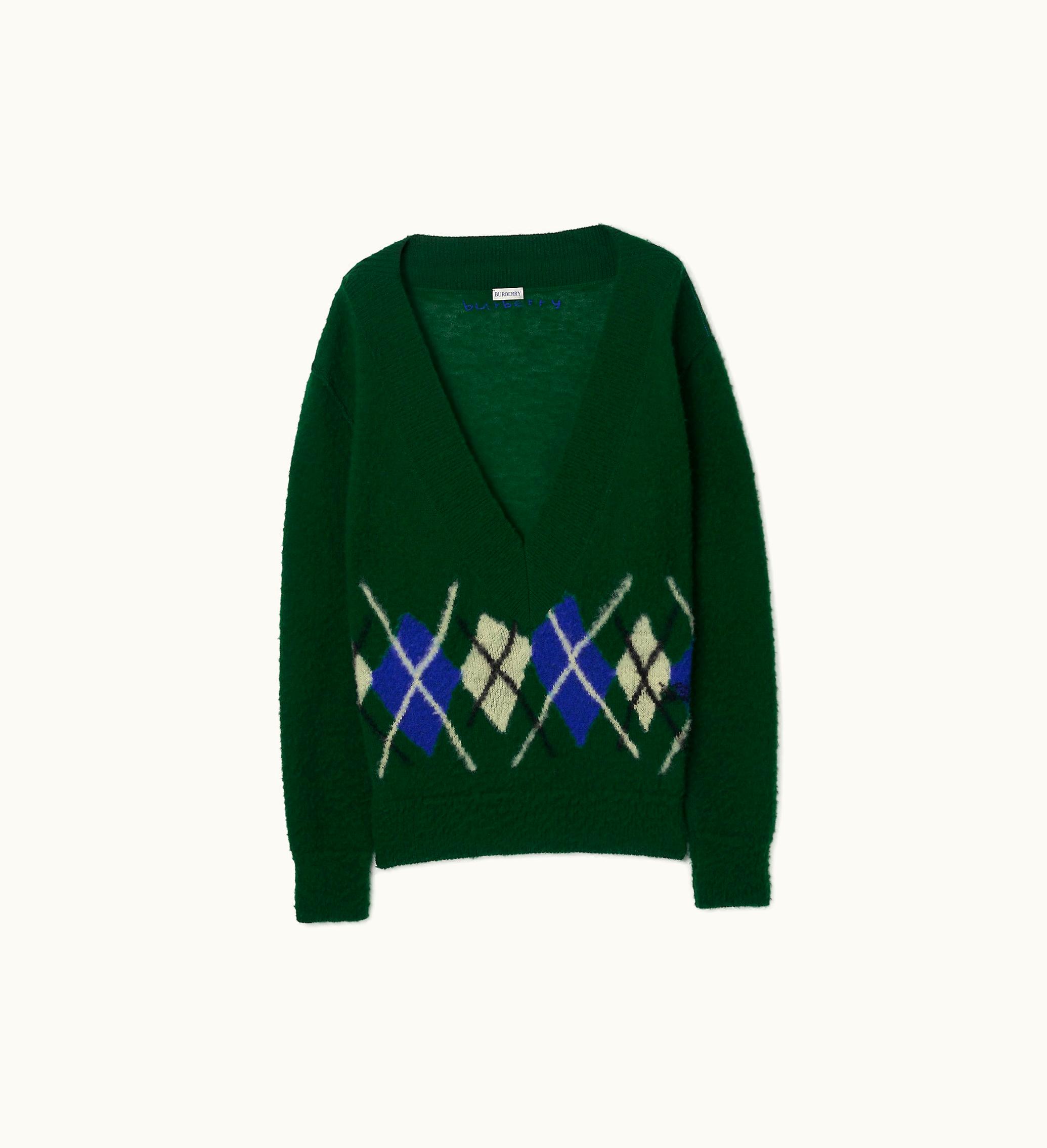 Burberry Burberry Argyle Wool Sweater In Ivy - Men