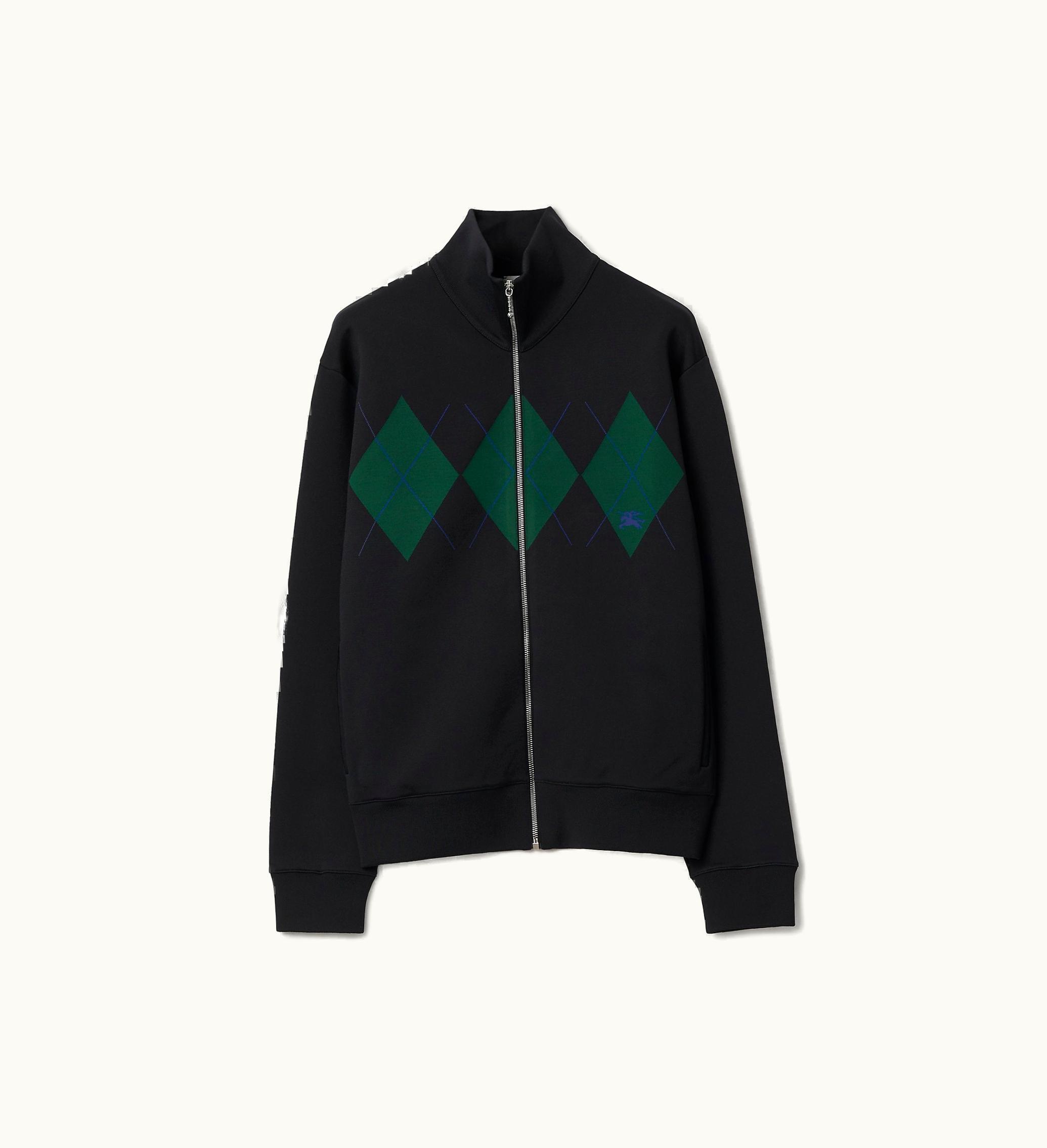 Burberry Burberry Argyle Track Jacket In Black - Men