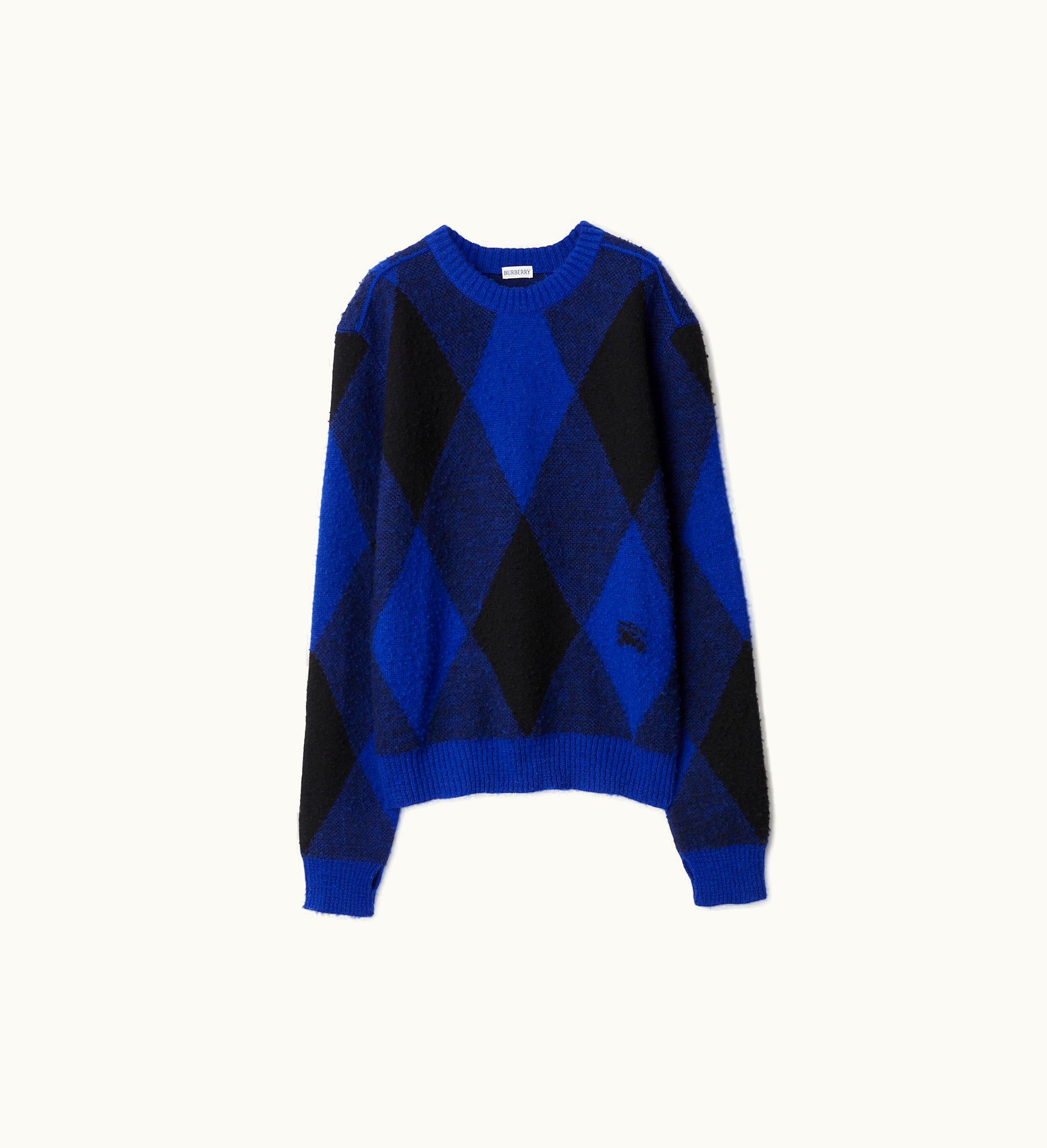 Burberry Burberry Argyle Wool Sweater In Knight - Men