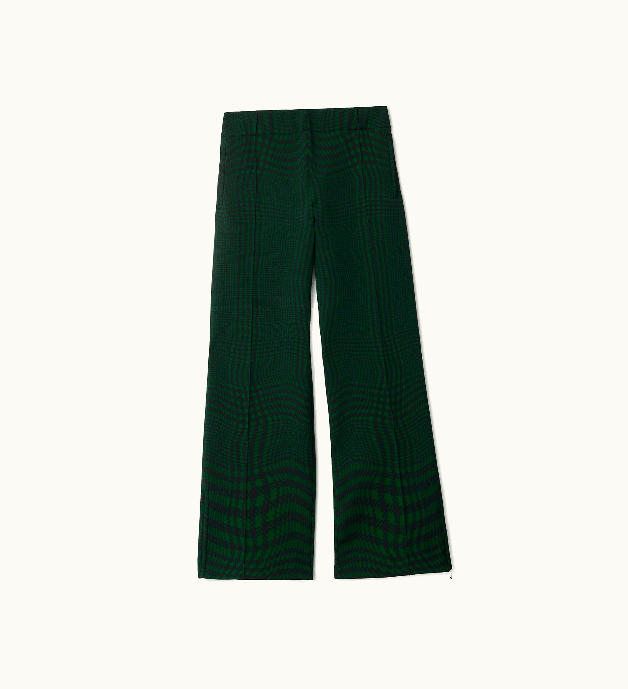 Burberry Burberry Warped Houndstooth Nylon Blend Track Pants In Ivy - Men