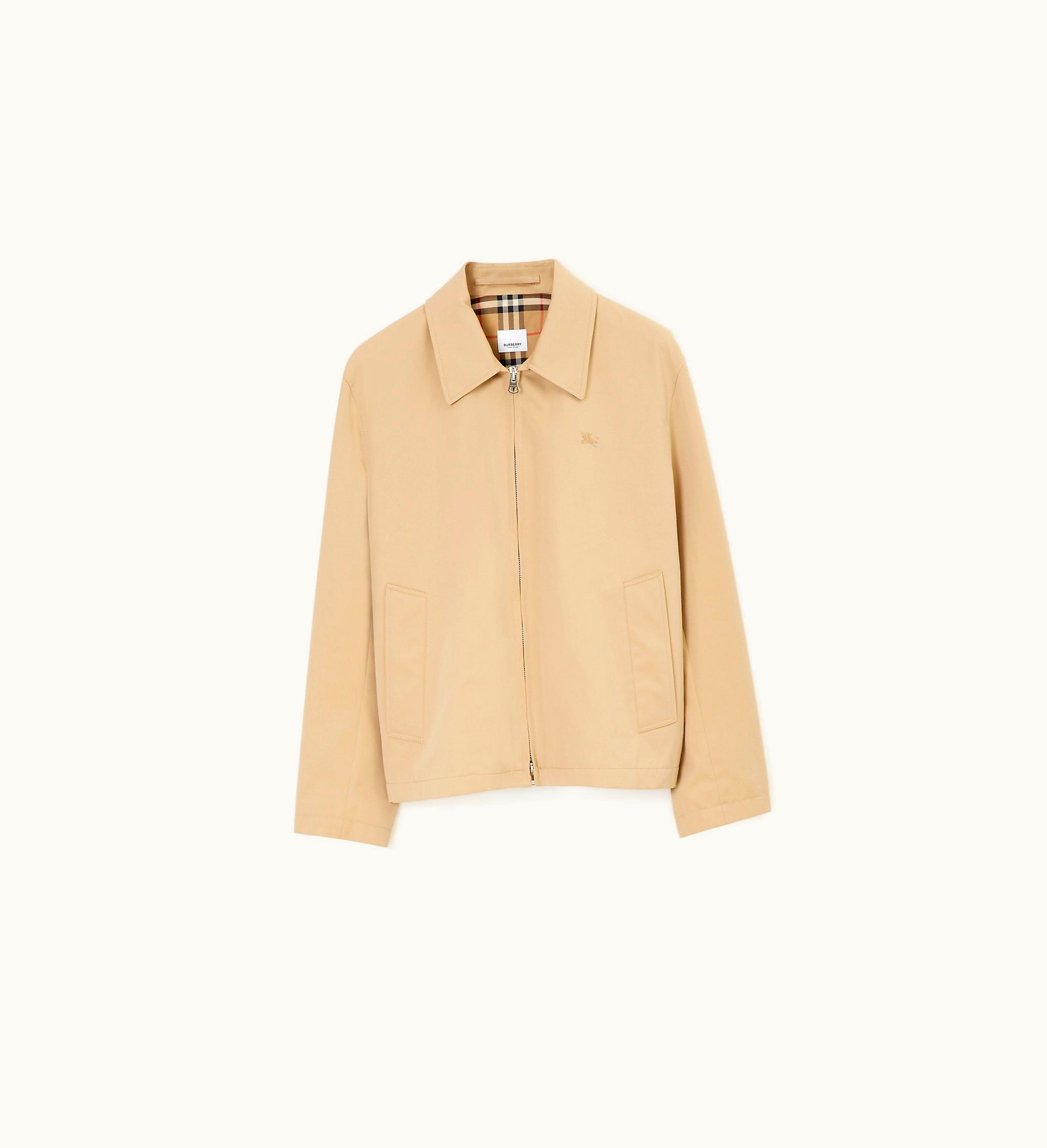 Burberry Burberry Gabardine Harrington Jacket In Honey - Men, Cotton