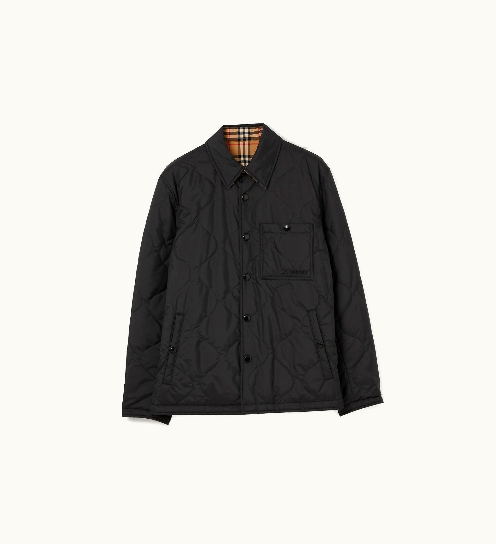 Burberry Burberry Reversible Thermoregulated Overshirt In Black - Men