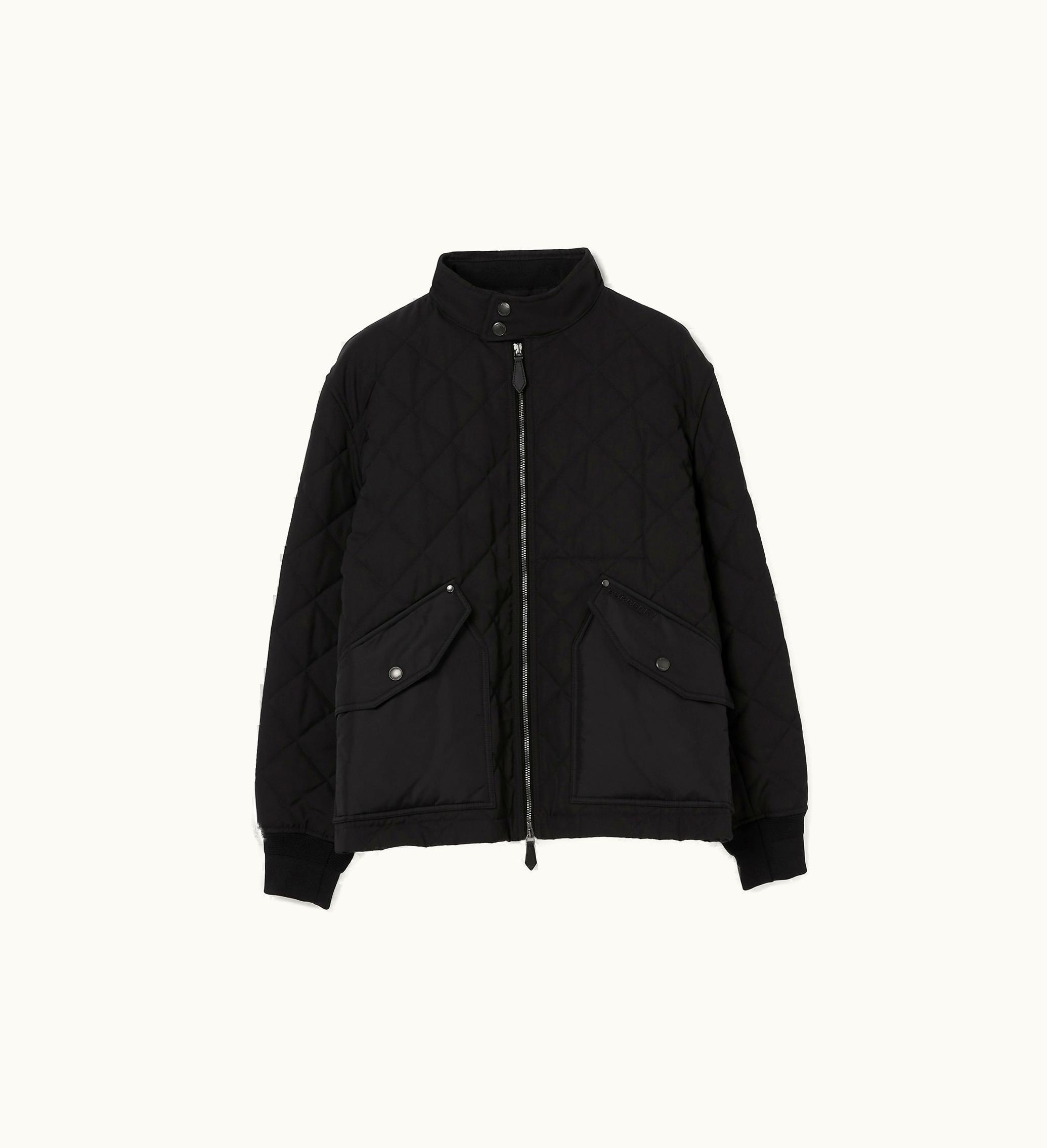 Burberry Burberry Quilted Thermoregulated Harrington Jacket In Black - Men