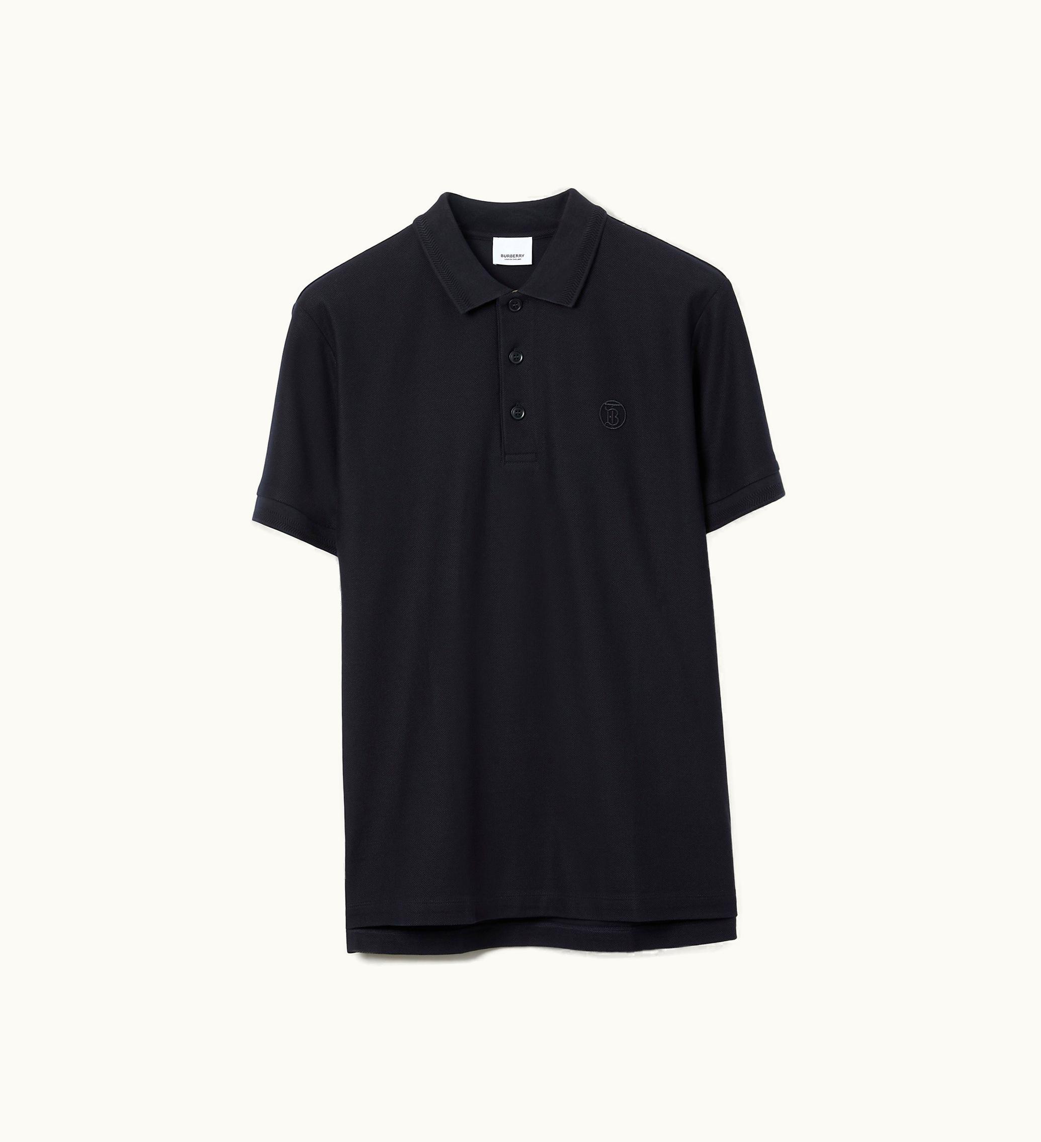 Burberry Burberry Cotton Polo Shirt In Coal Blue - Men Coal blue