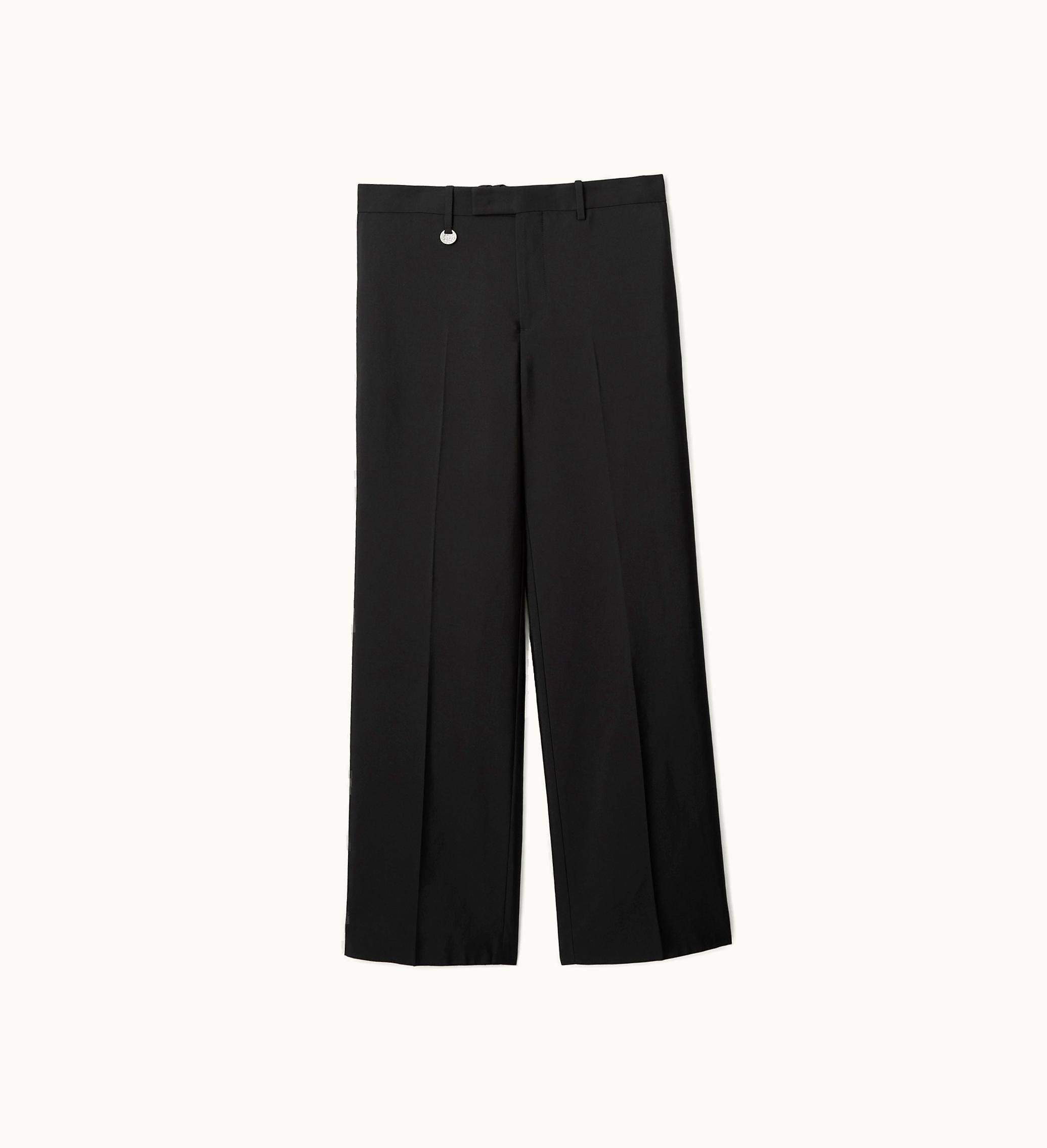 Burberry Burberry Wool Silk Tailored Trousers In Black