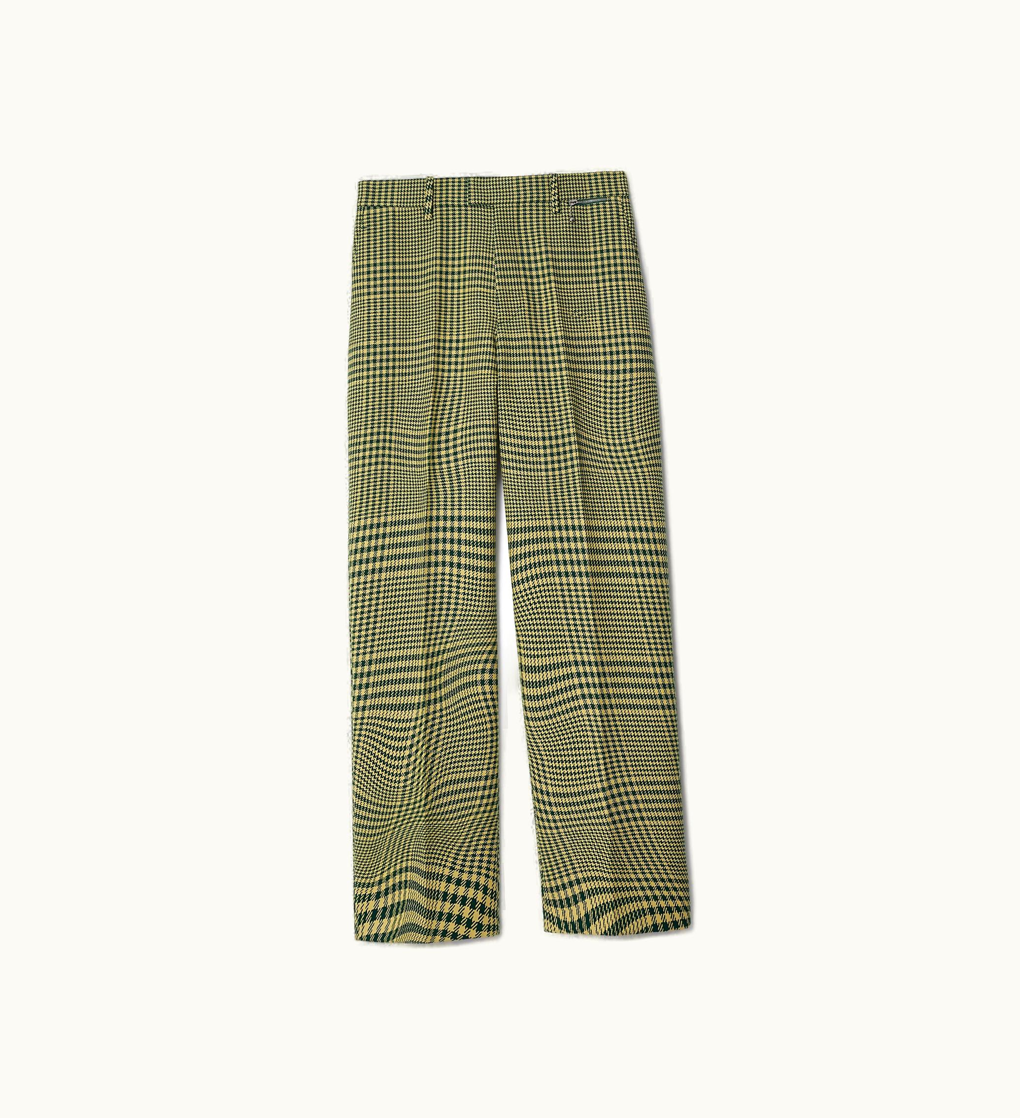 Burberry Burberry Warped Houndstooth Wool Trousers In Ivy - Men