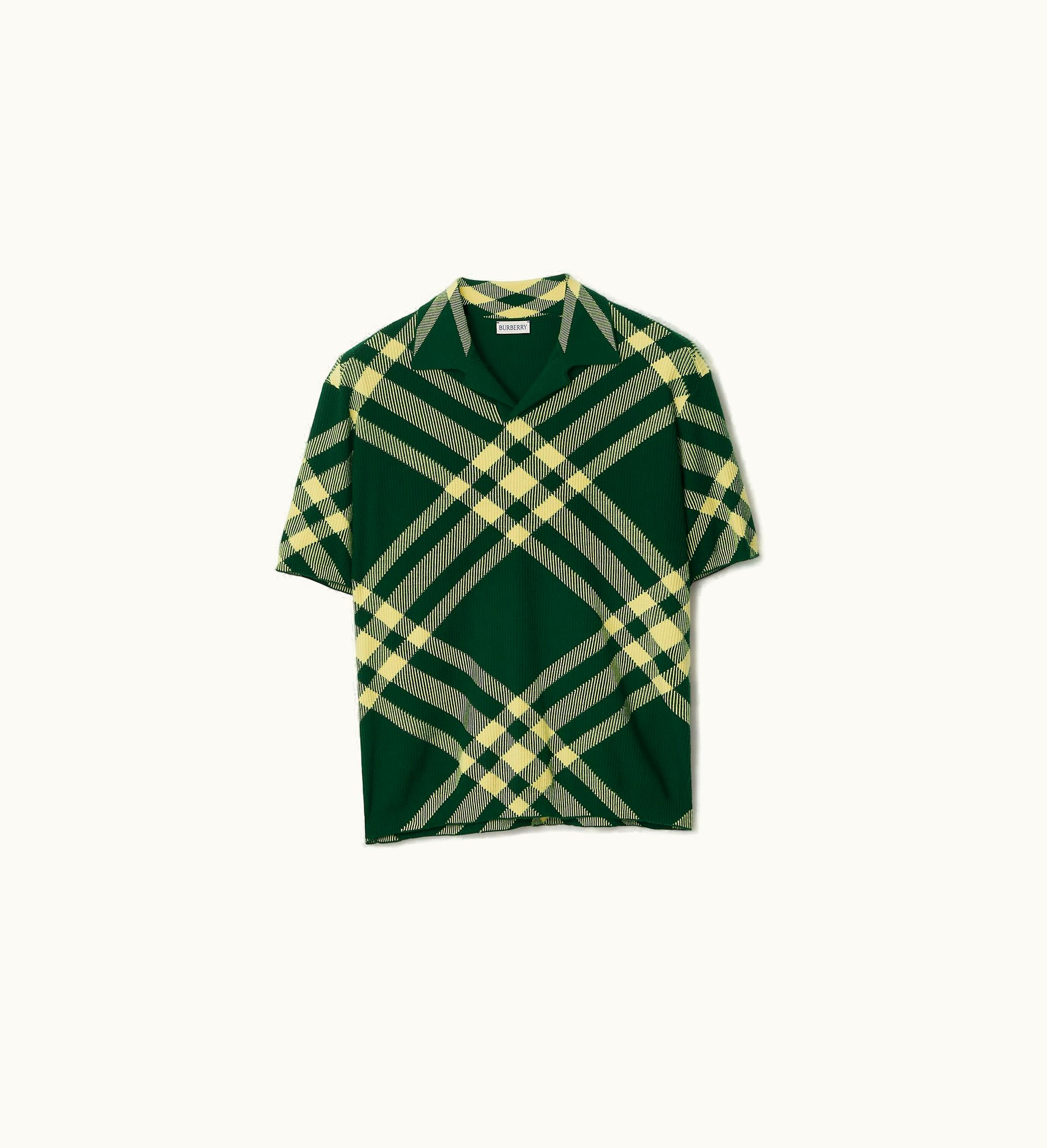 Burberry Burberry Check Wool Blend Polo Shirt In Daffodil - Men