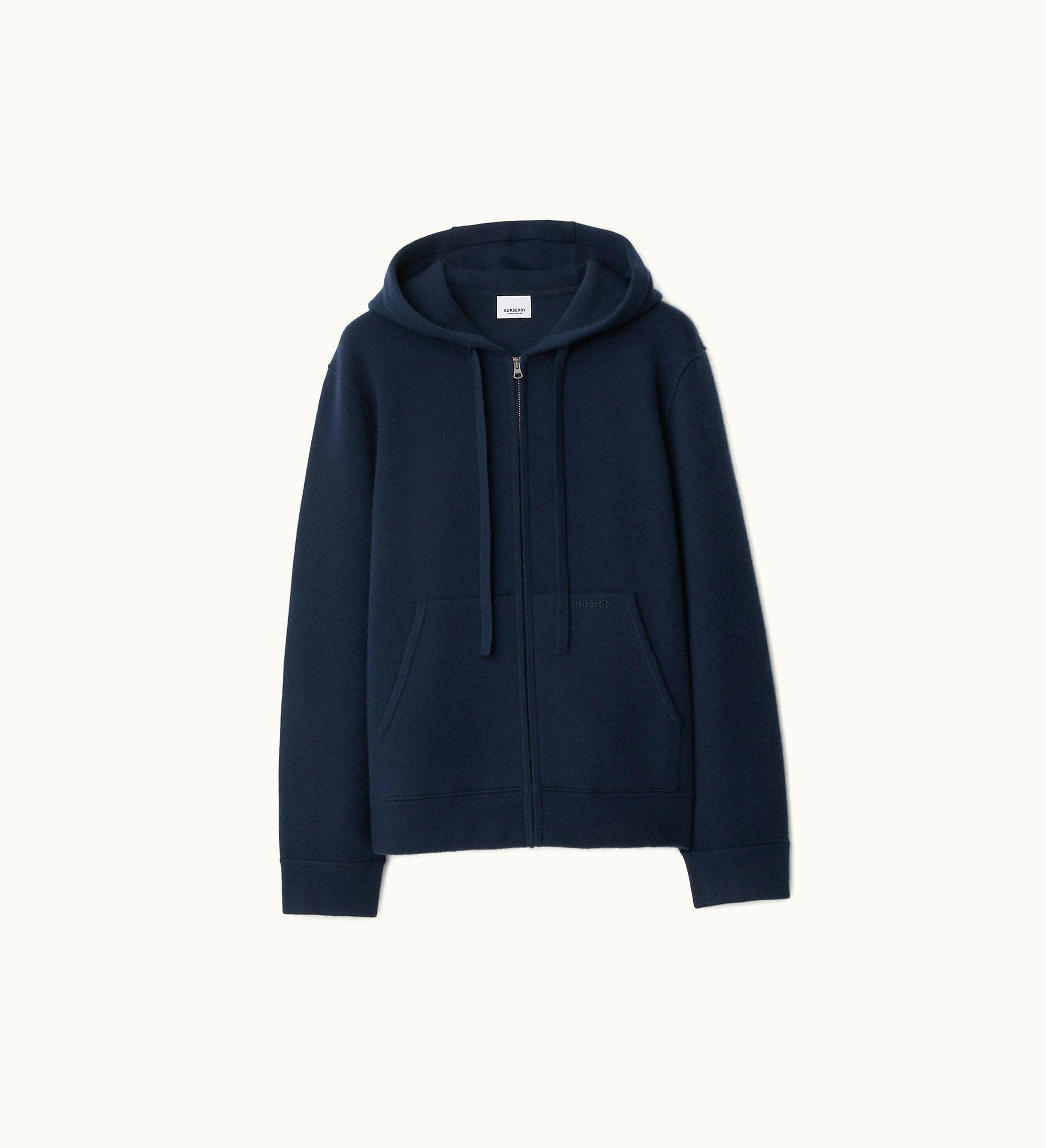 Burberry Burberry Cashmere Blend Zip Hoodie In Navy - Men