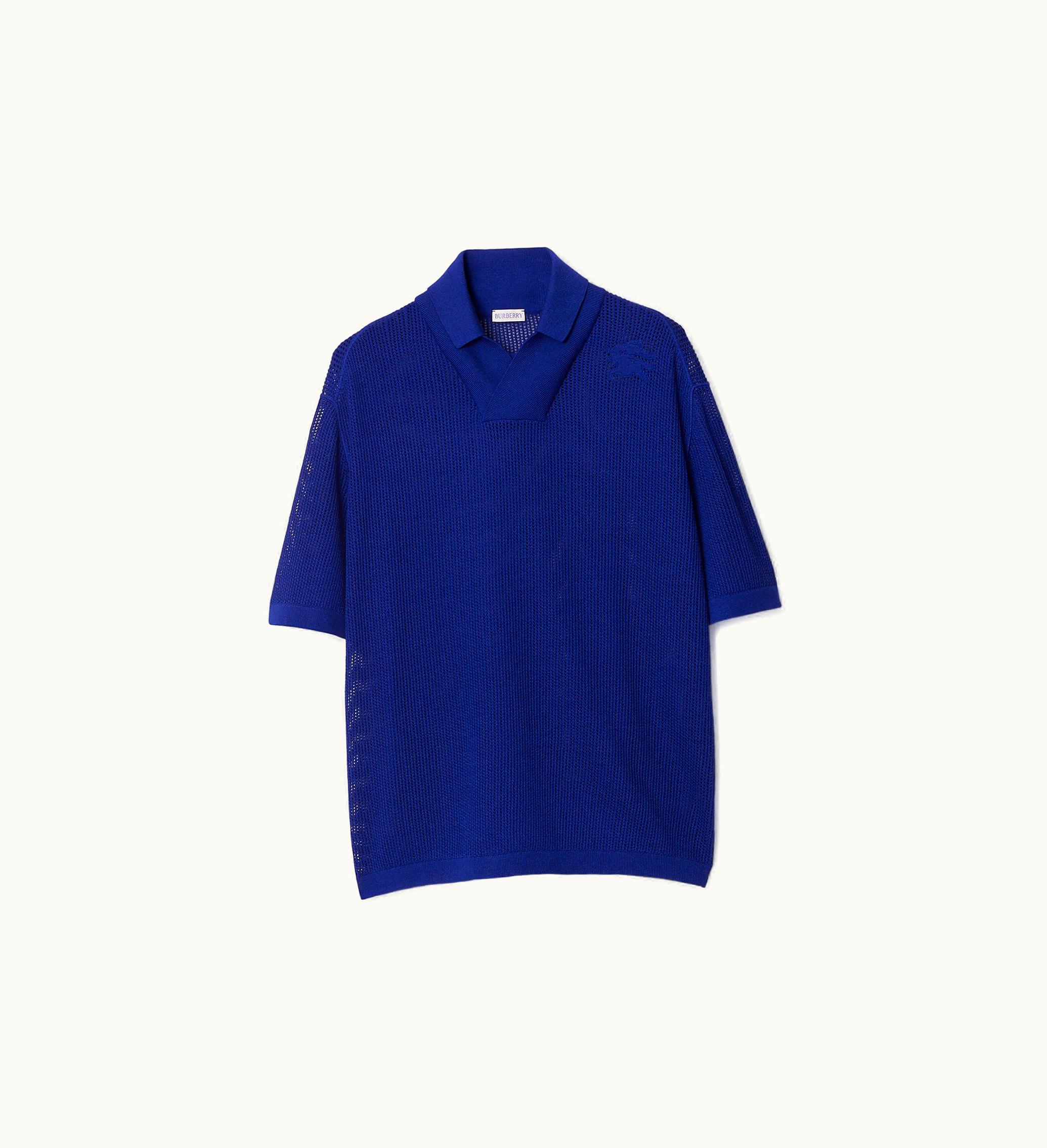 Burberry Burberry Silk Cotton Mesh Polo Shirt In Knight - Men