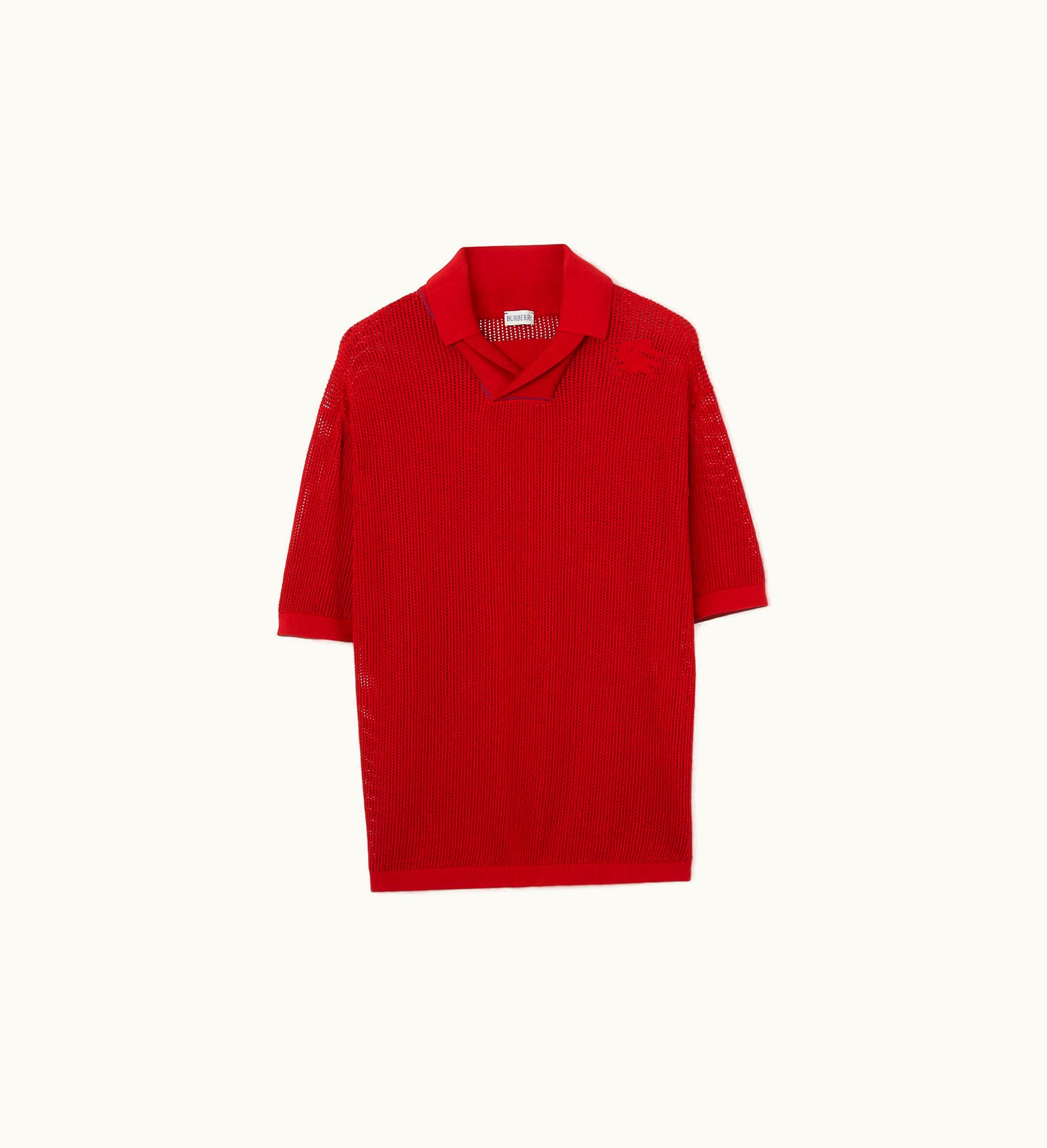 Burberry Burberry Silk Cotton Mesh Polo Shirt In Pillar - Men