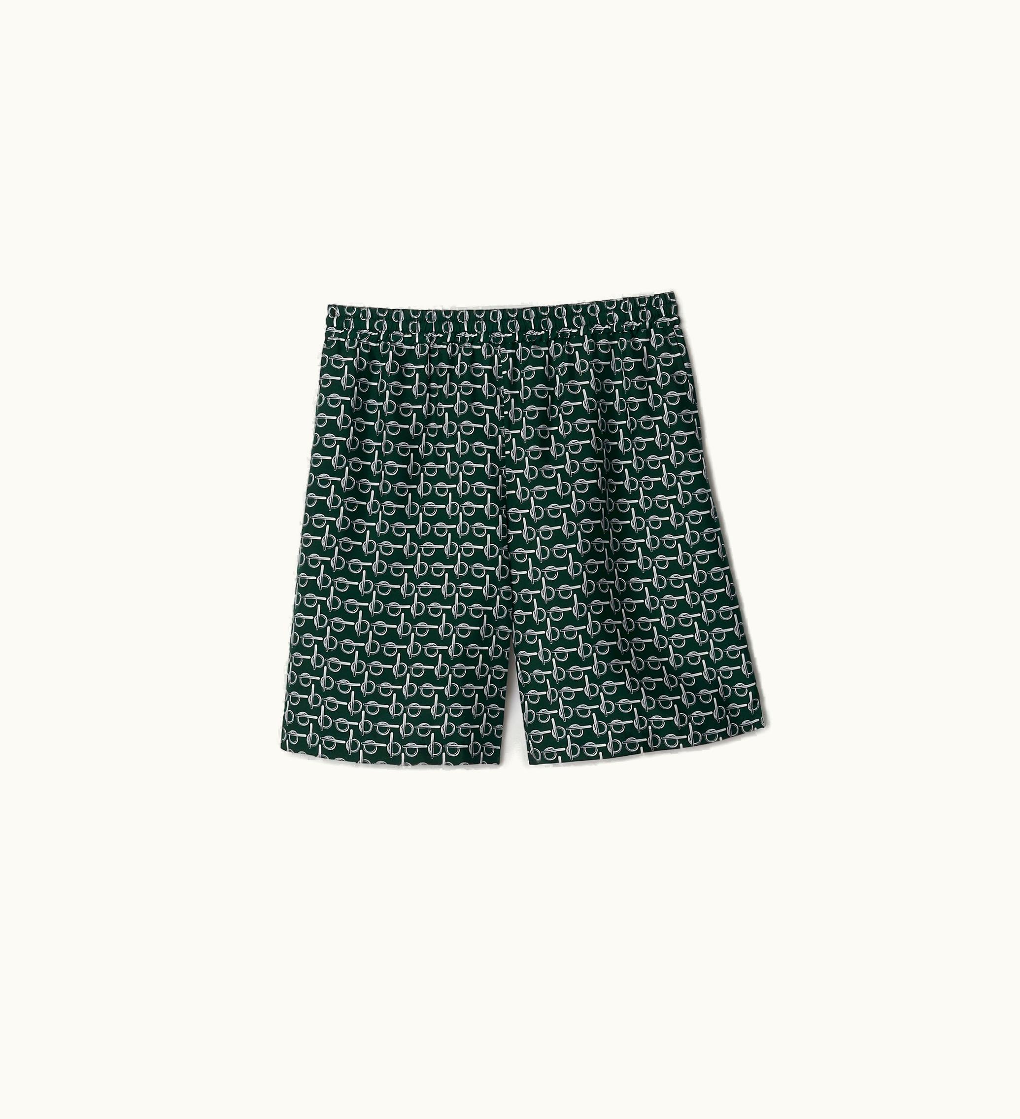 Burberry Burberry B Silk Shorts In Silver / Green