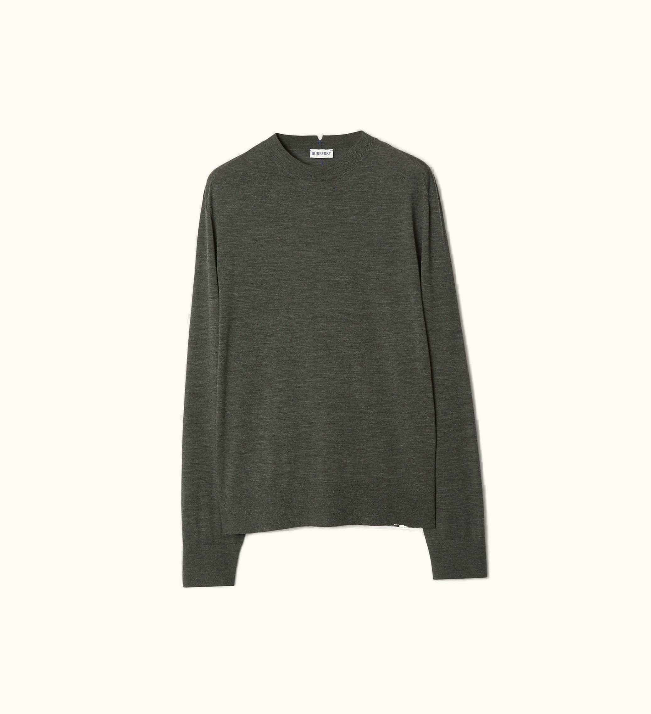 Burberry Burberry Wool Sweater In Dark Grey Melange - Men