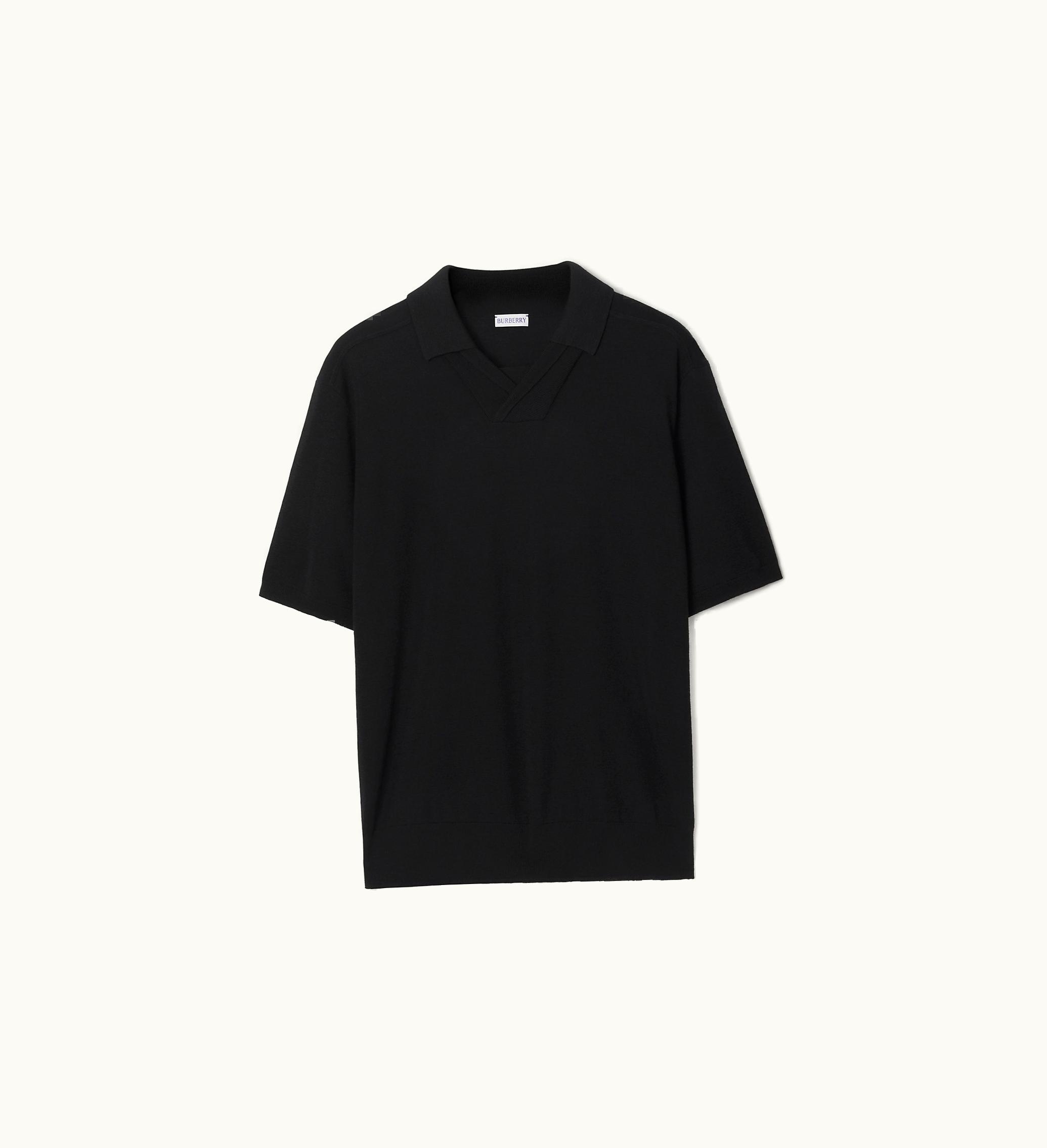 Burberry Burberry Wool Polo Shirt In Black - Men