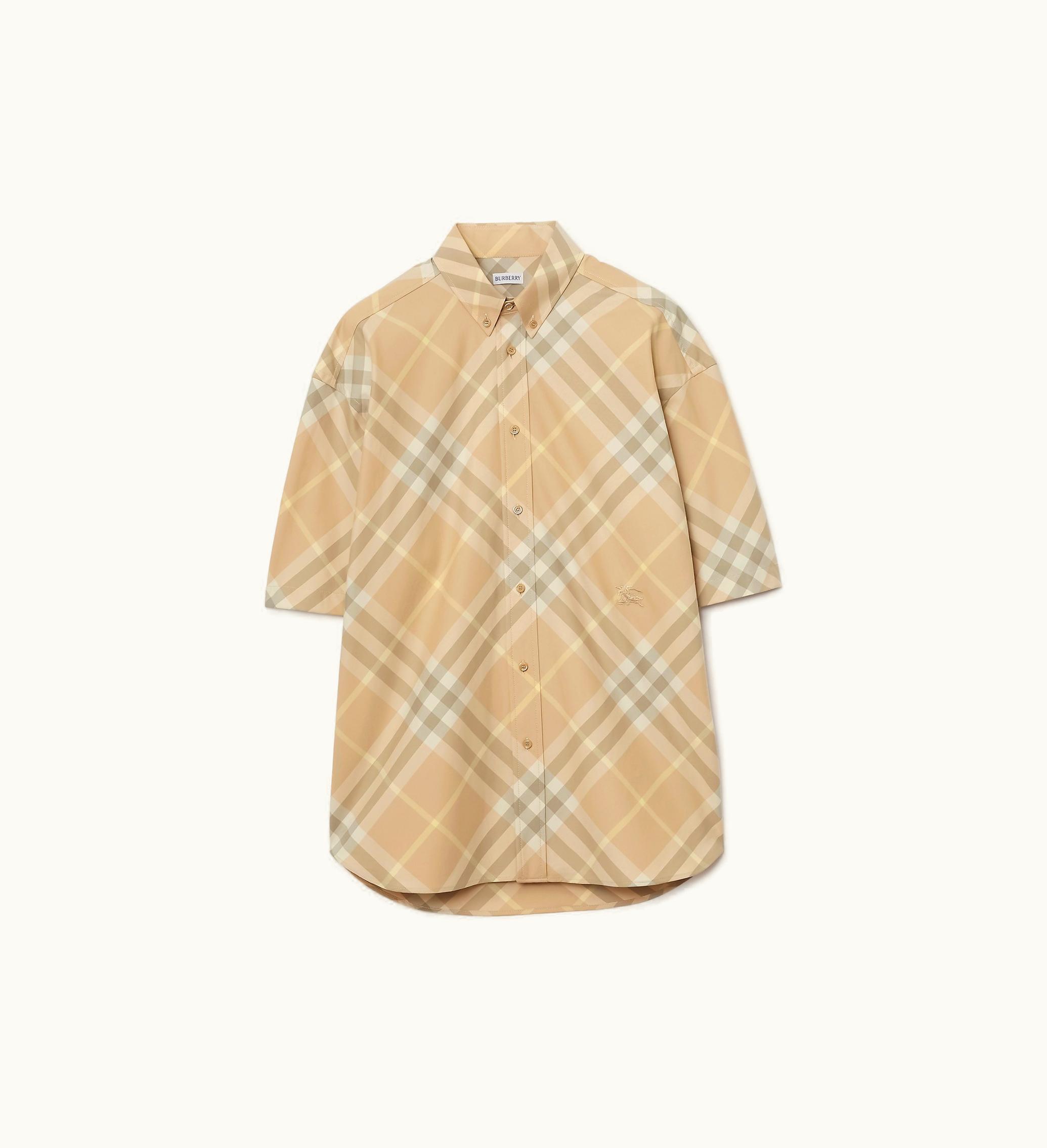 Burberry Burberry Check Cotton Shirt In Flax - Men Flax