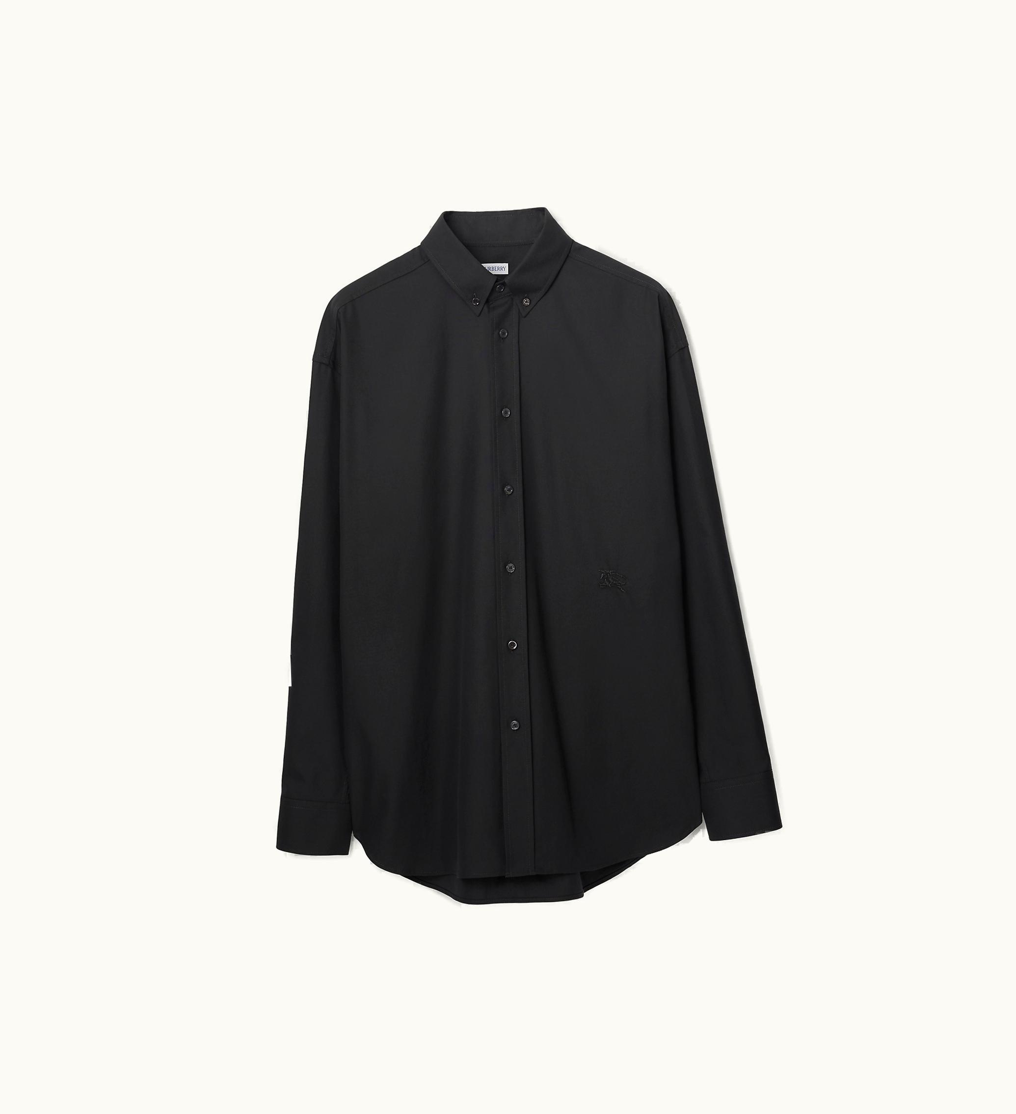 Burberry Burberry Cotton Oxford Shirt In Onyx - Men
