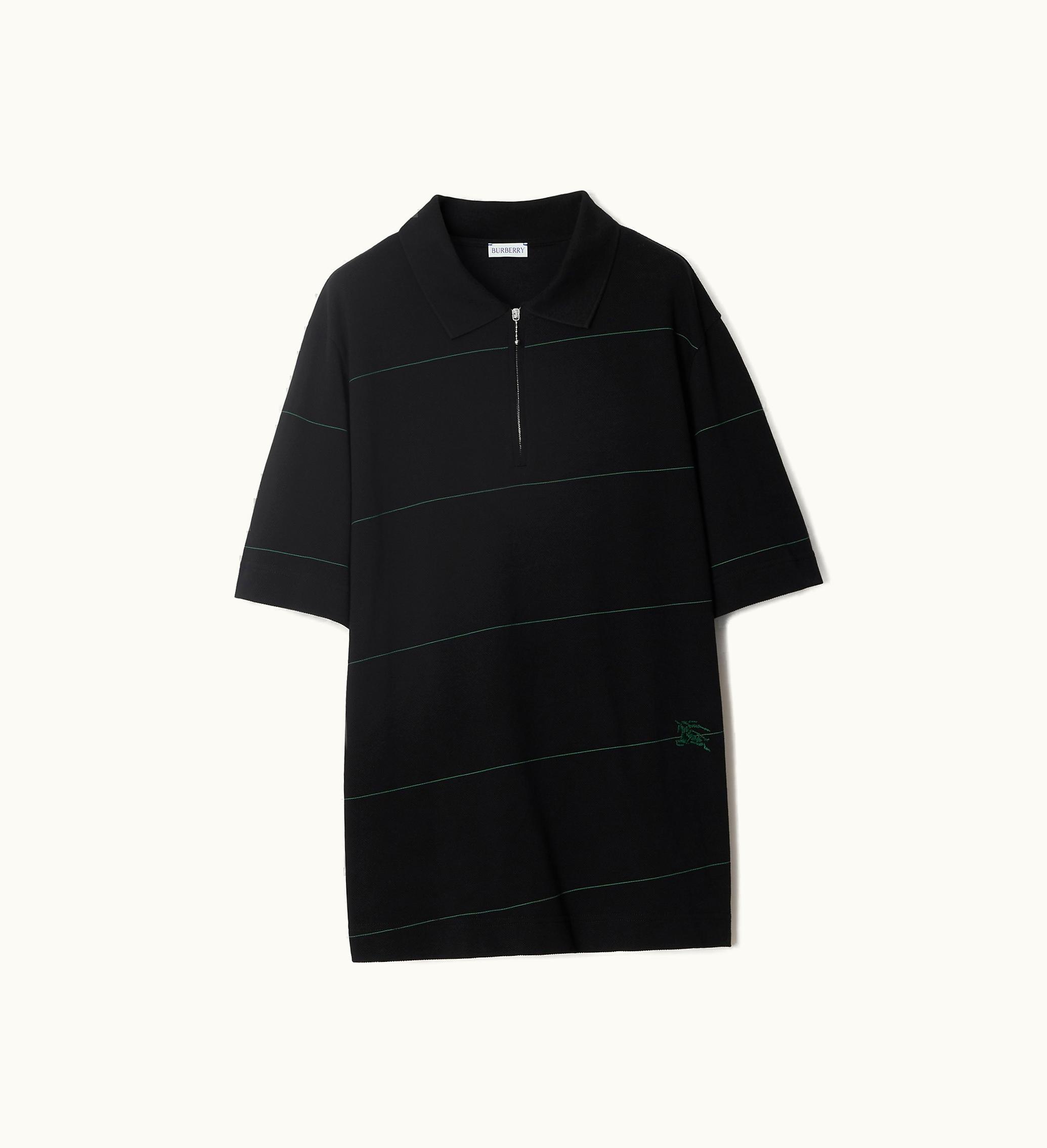 Burberry Burberry Striped Cotton Polo Shirt In Black - Men