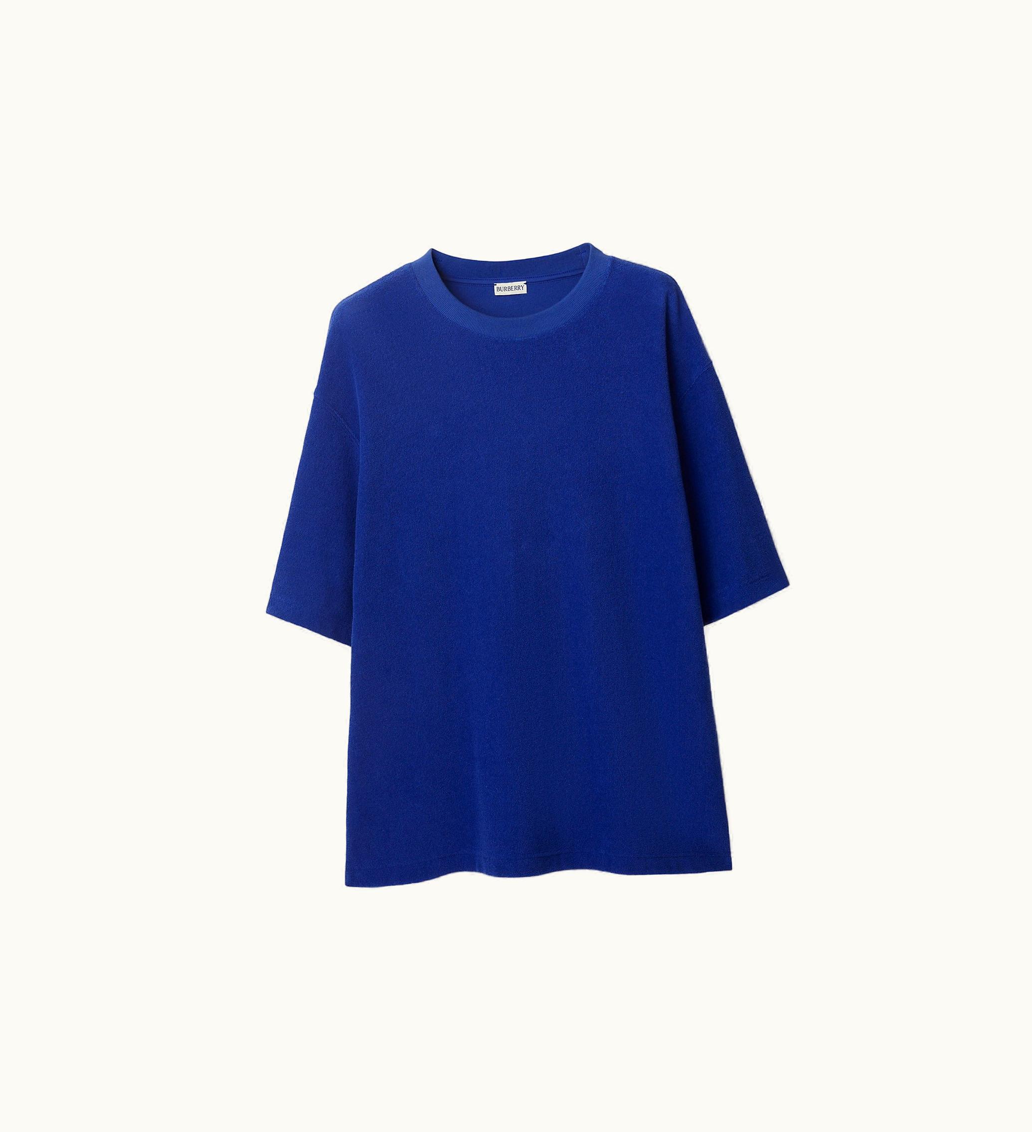 Burberry Burberry Cotton Towelling T-shirt In Knight - Men