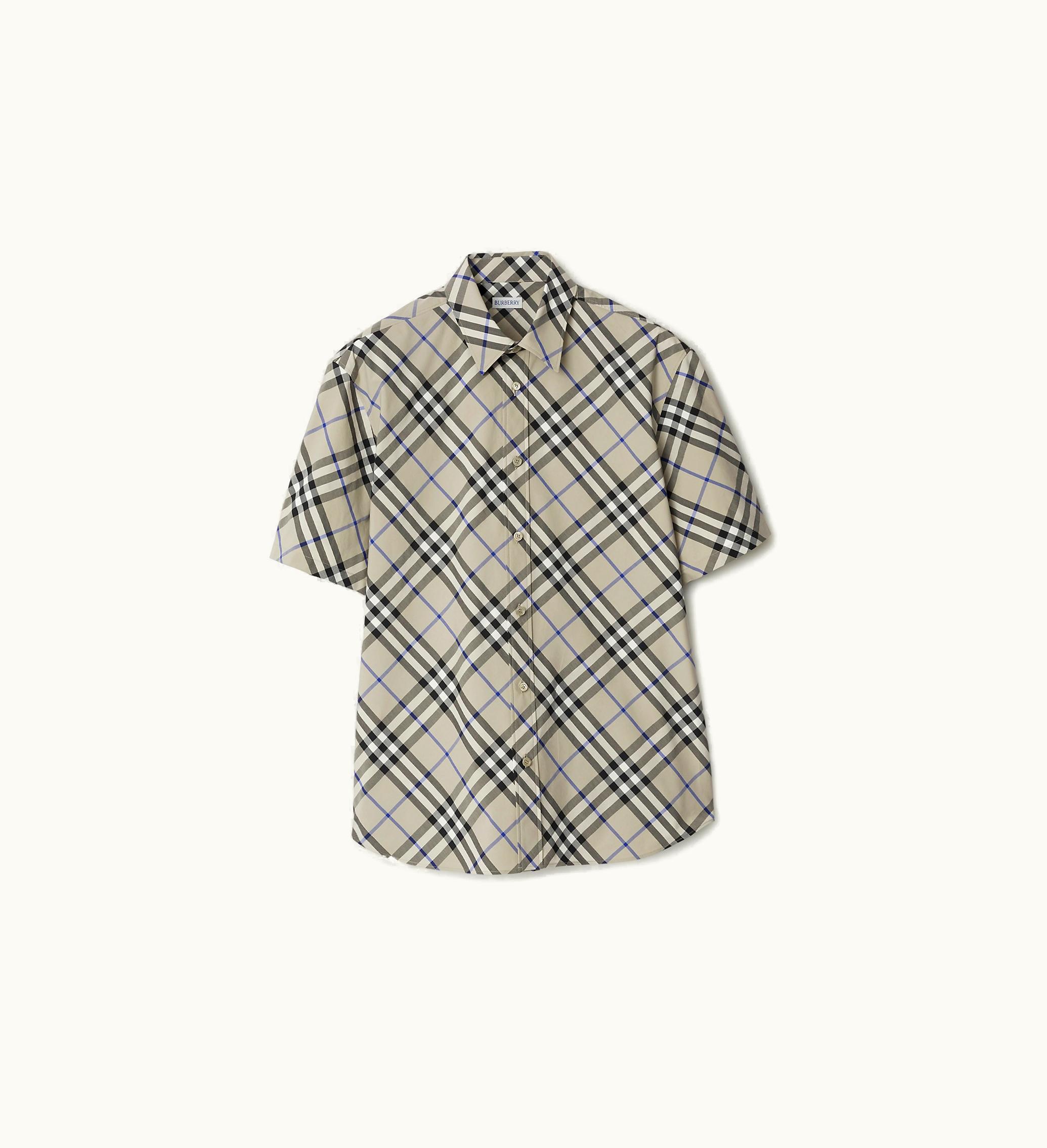 Burberry Burberry Check Cotton Shirt In Lichen Lichen