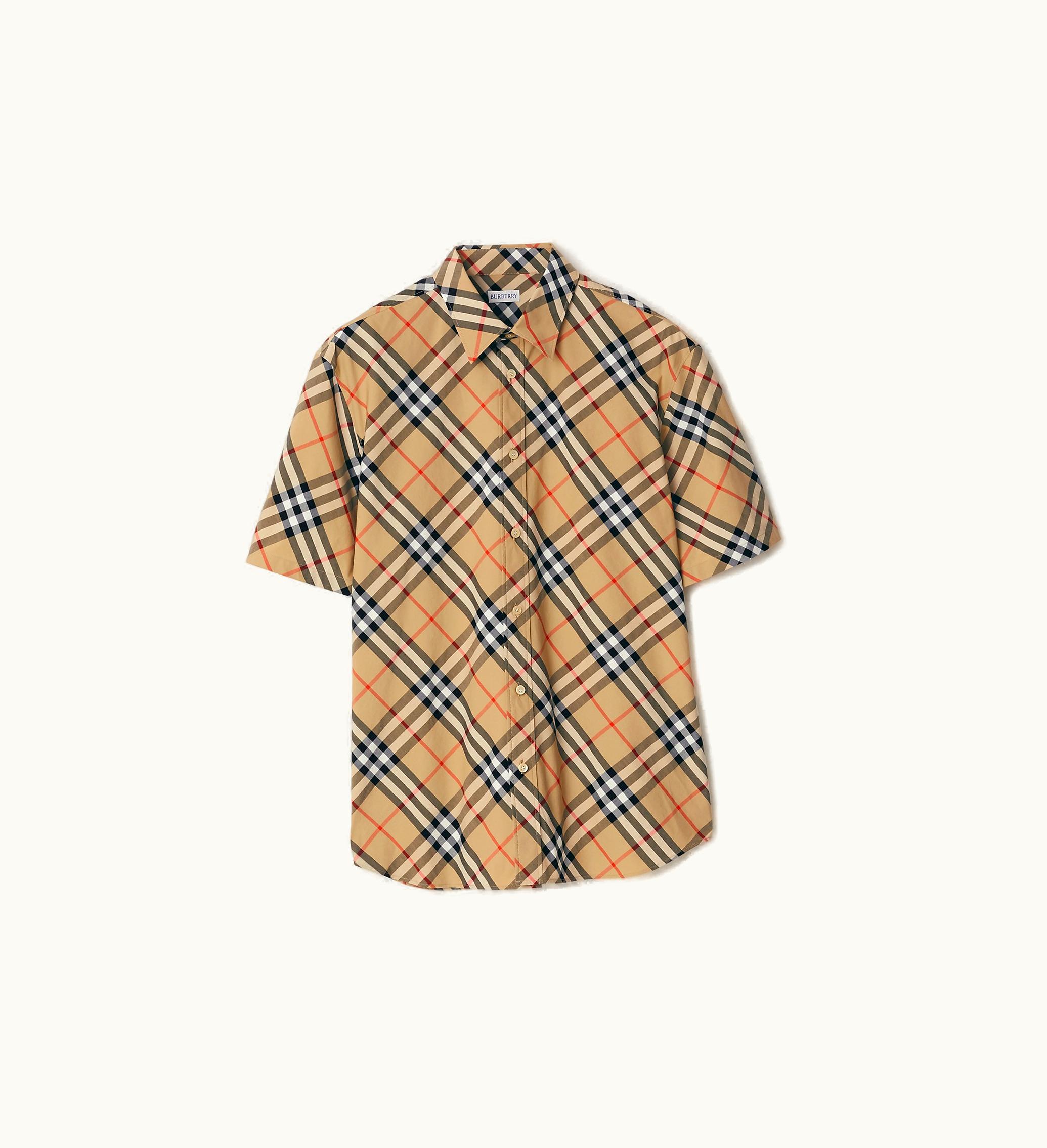 Burberry Burberry Check Cotton Shirt In Sand Sand