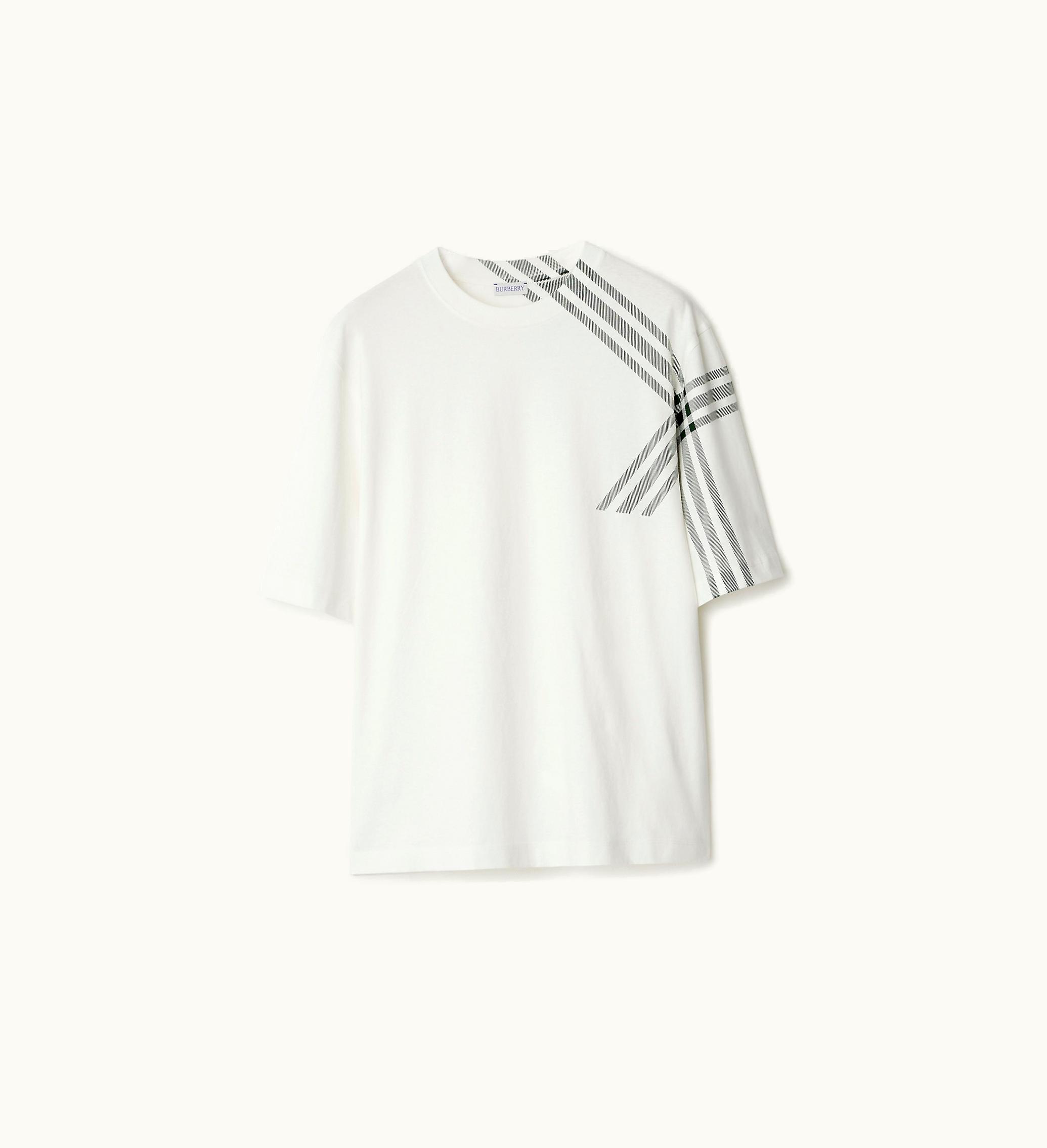 Burberry Burberry Check Sleeve Cotton T-shirt In Rain - Men