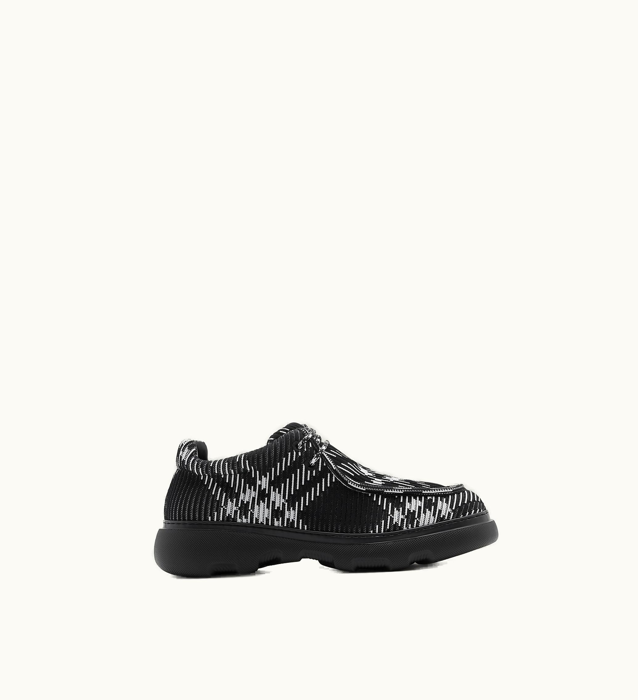 Burberry Burberry Check Woven Creeper Shoes In Black - Men