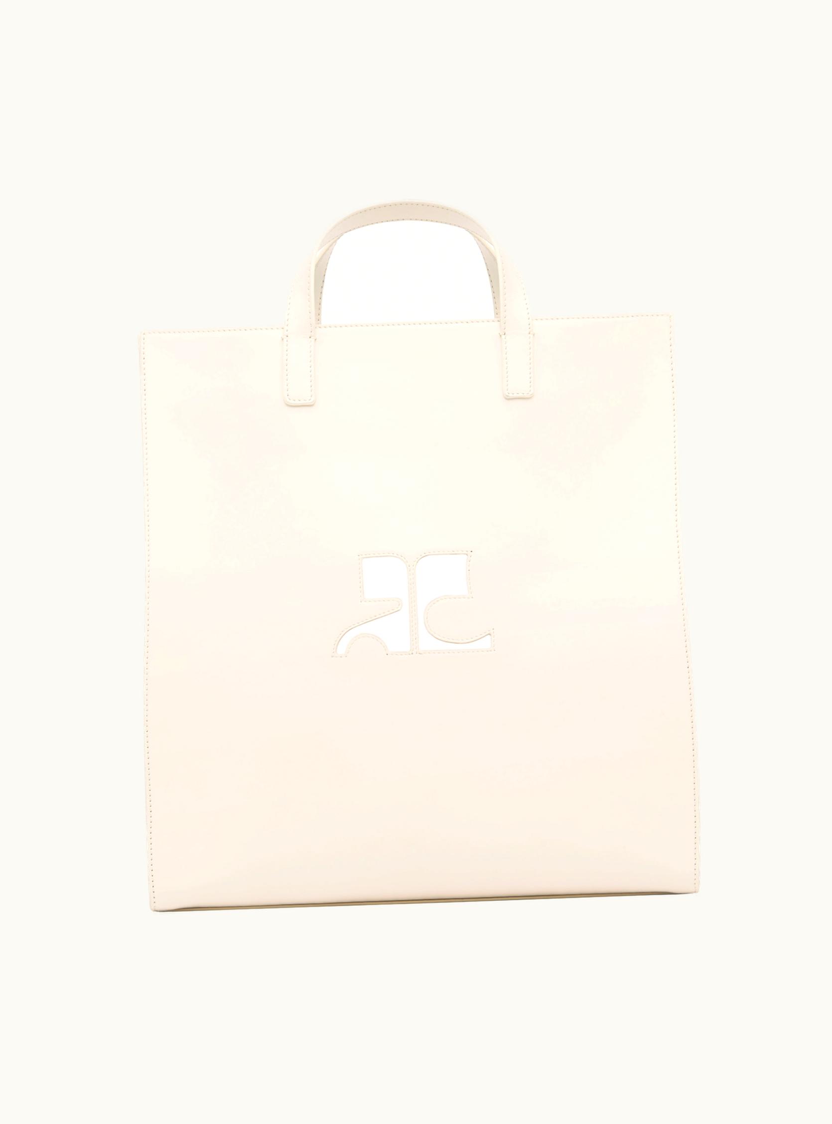 Courrèges Courrèges Heritage AC Logo Leather Tote Bag Mastic Grey