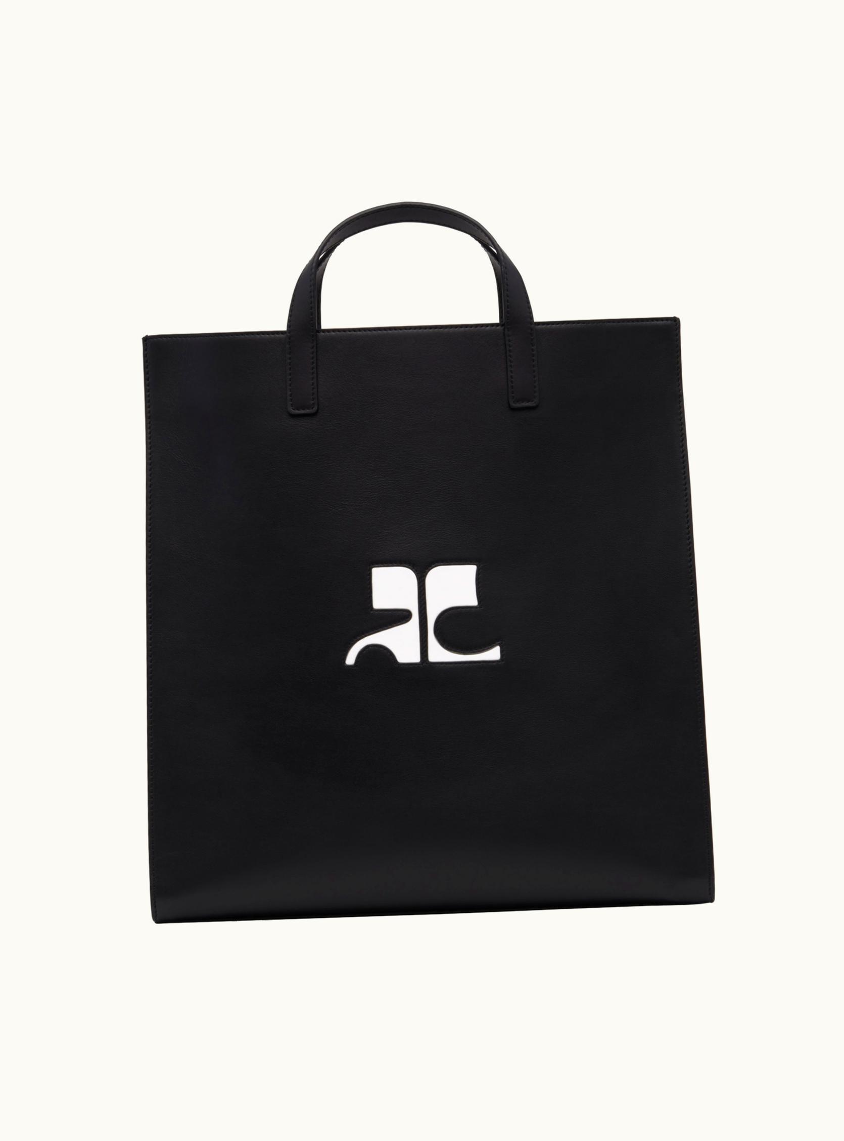 Courrèges Courrèges AC Logo Heritage Leather Tote Bag Black