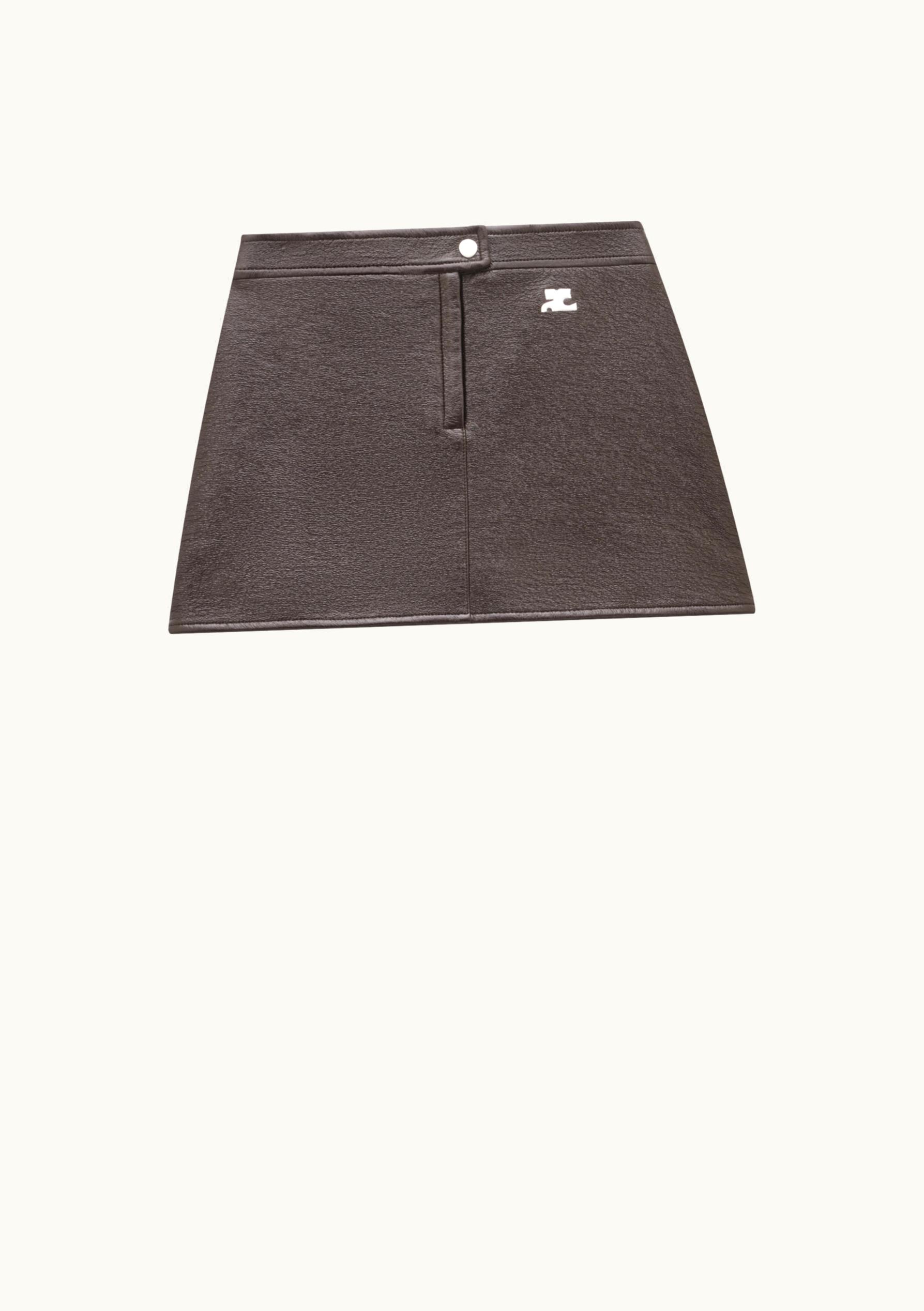Courrèges Courrèges Reedition AC Logo Vinyl Mini Skirt Chocolate