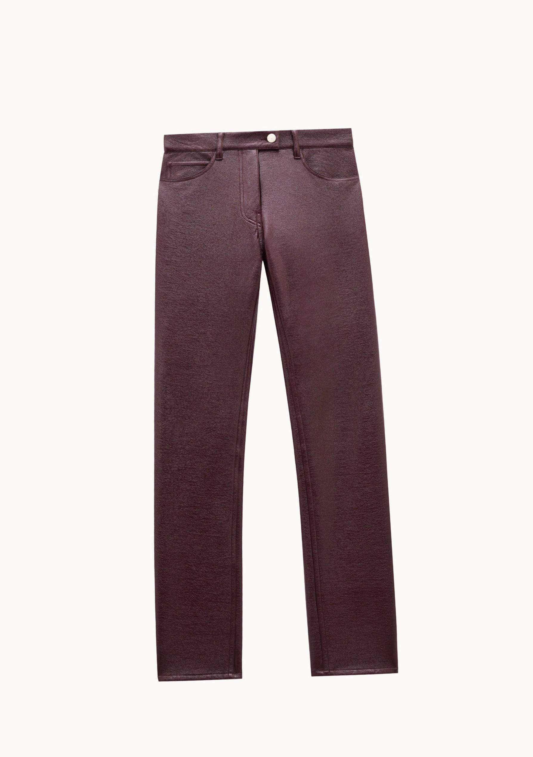 Courrèges Courrèges 5-POCKET Vinyl Pants Reedition Burgundy