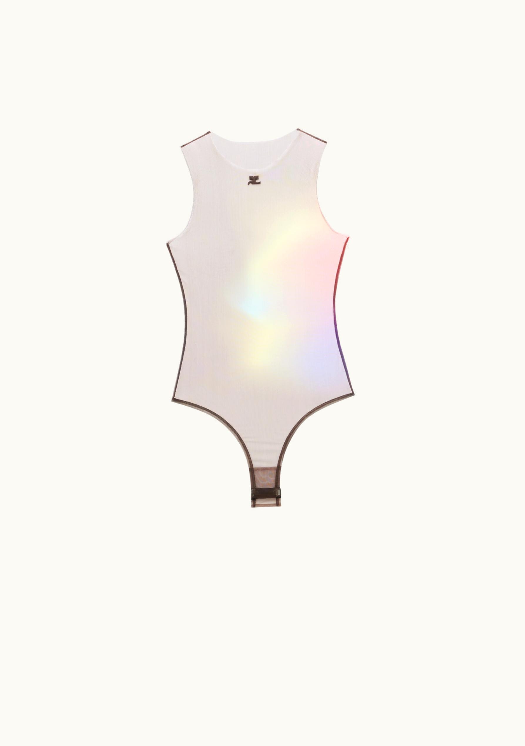 Courrèges Courrèges Aura Tulle Sleeveless Bodysuit Polyamide Blend Cafe