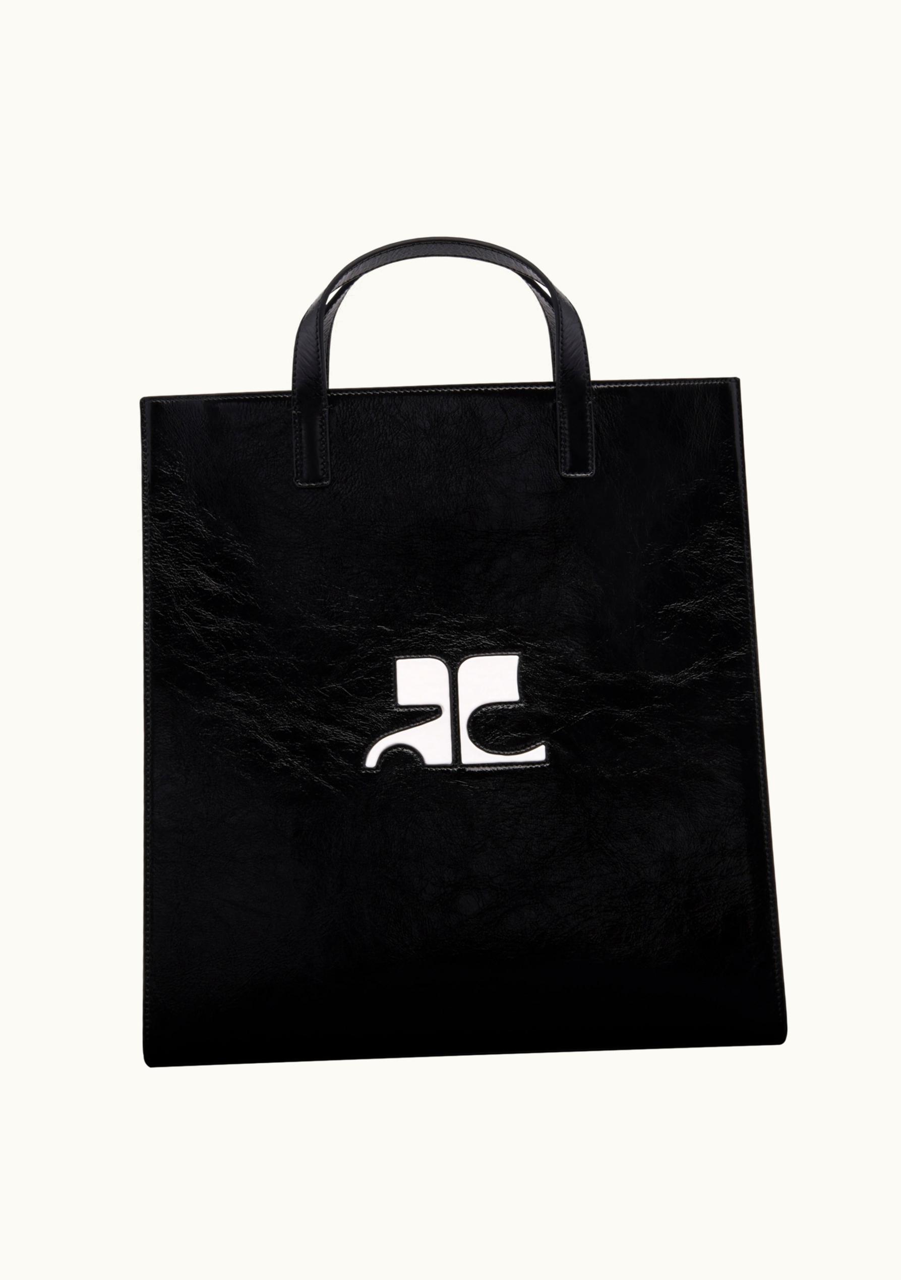 Courrèges Courrèges Heritage AC Logo Naplack Leather Tote Bag Black