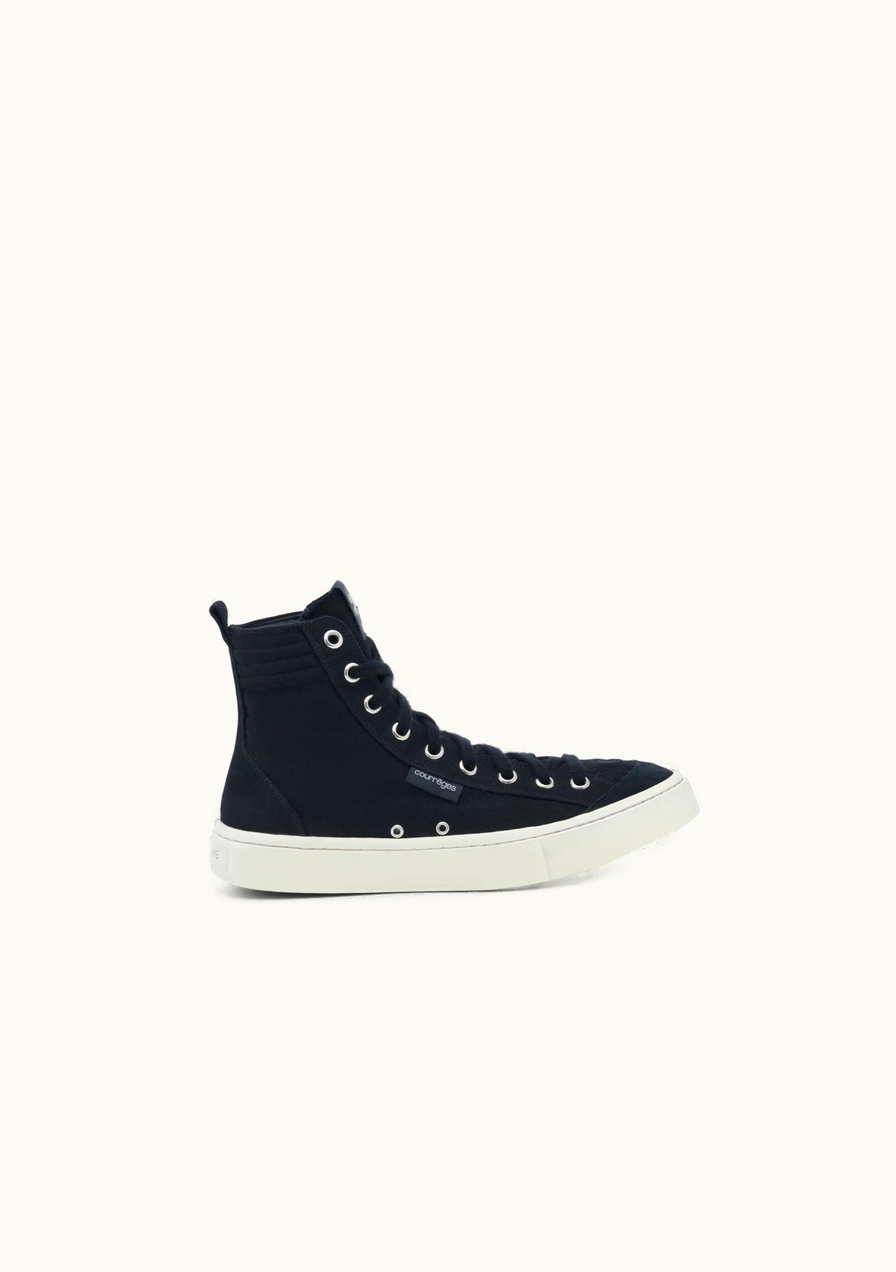 Courrèges Courrèges Canvas 01 High Top Cotton Sneakers Black