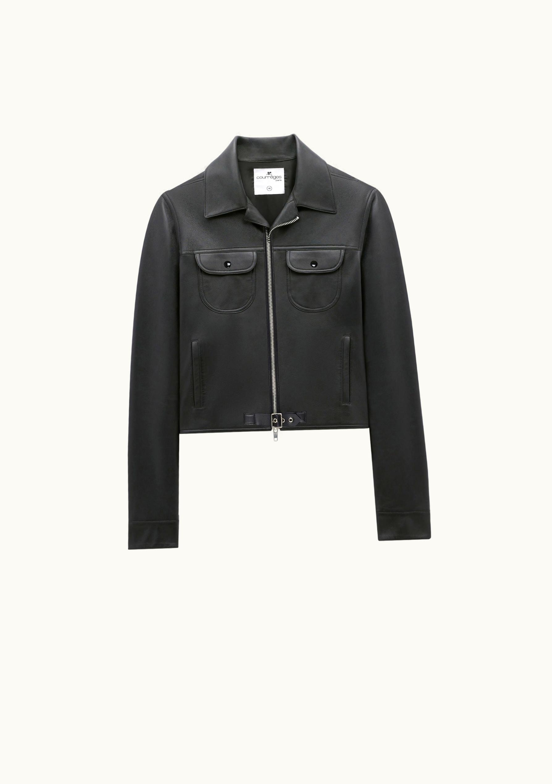 Courrèges Courrèges Buckle Vintage Leather Trucker Jacket
